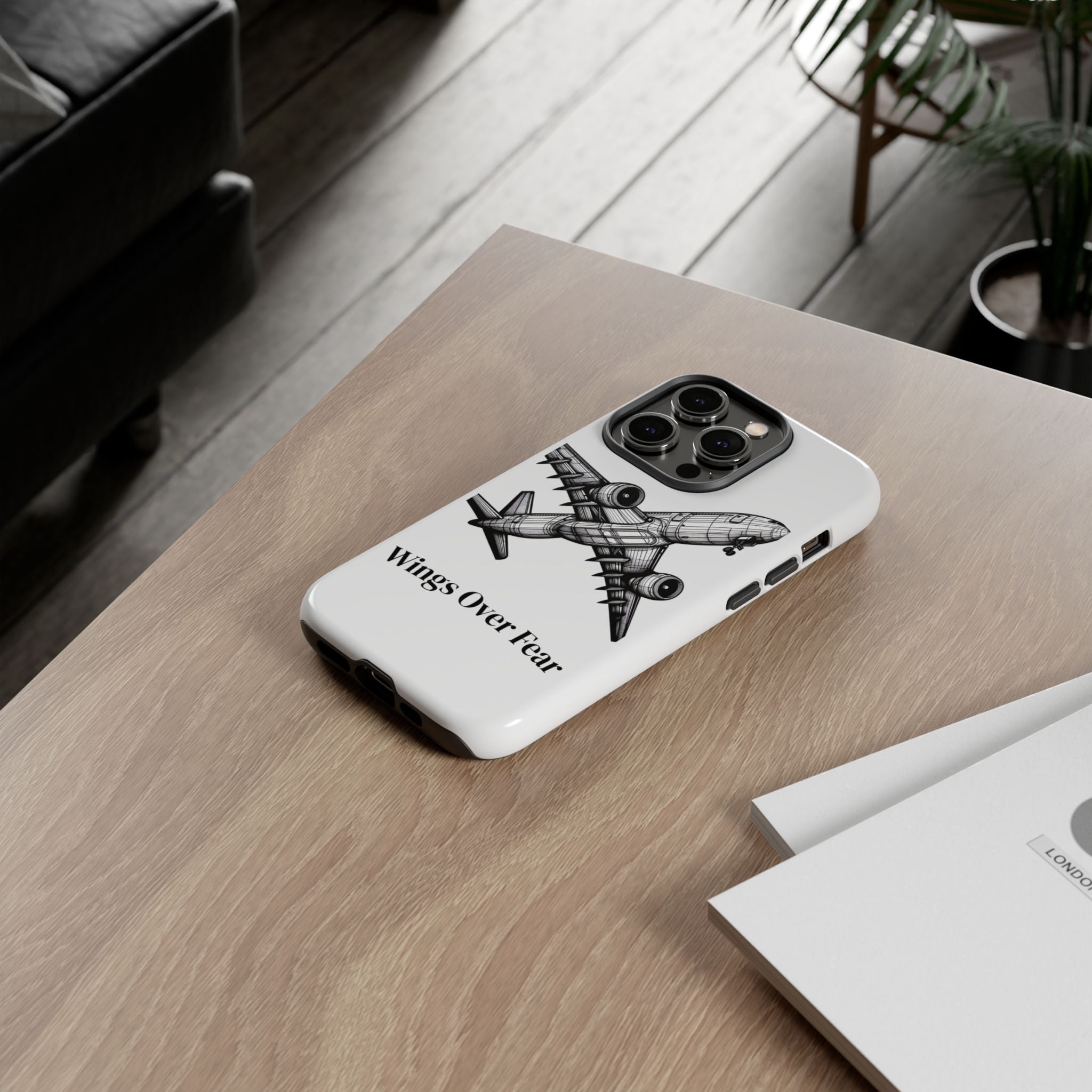 Aviation Phone Case, Inspirational Pilot Gift, Travel Enthusiast Accessory, Unique Airplane Case, Wings Over Fear Design