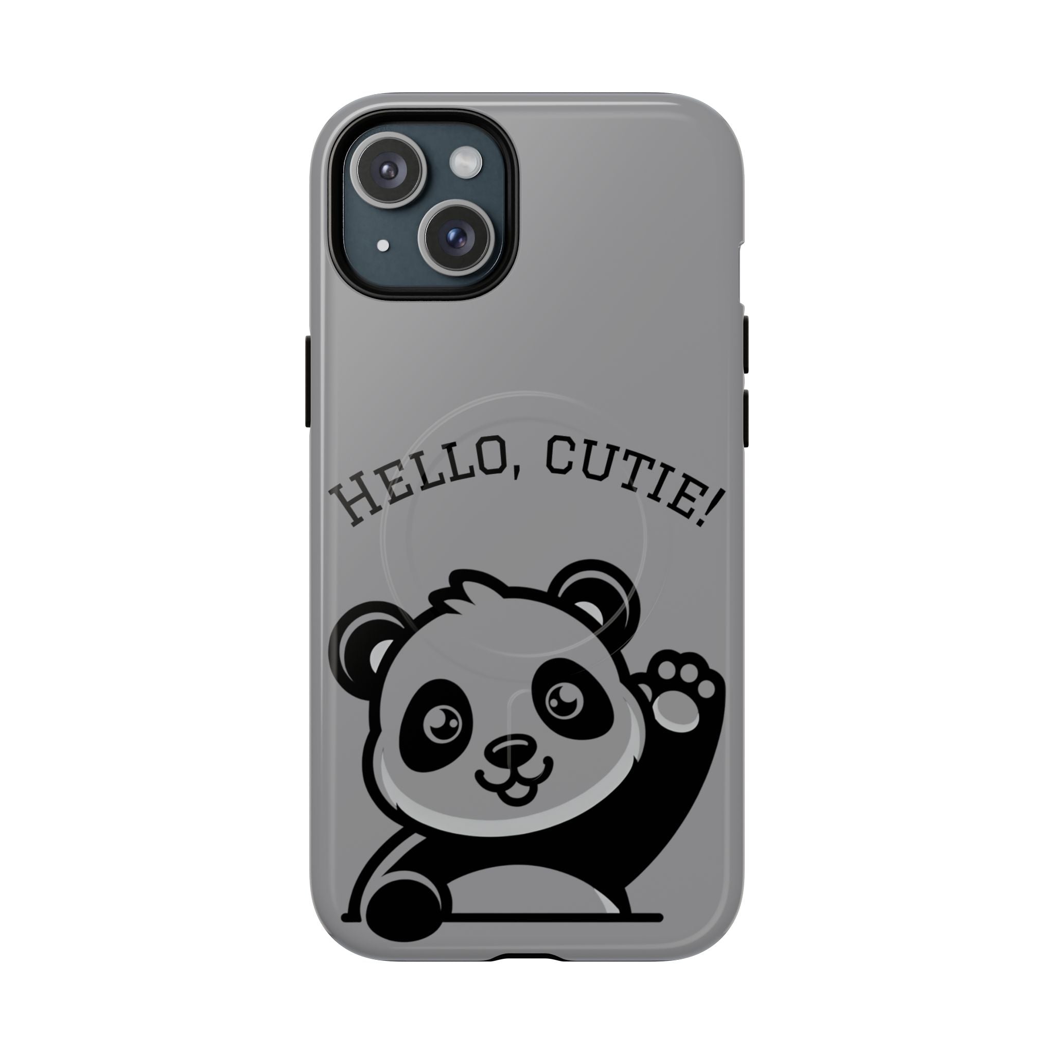 Cute Panda Phone Case, Tough Magnetic Cases for iPhone, Hello Cutie Design, Fun Gift for Kids, Unique Tech Accessories
