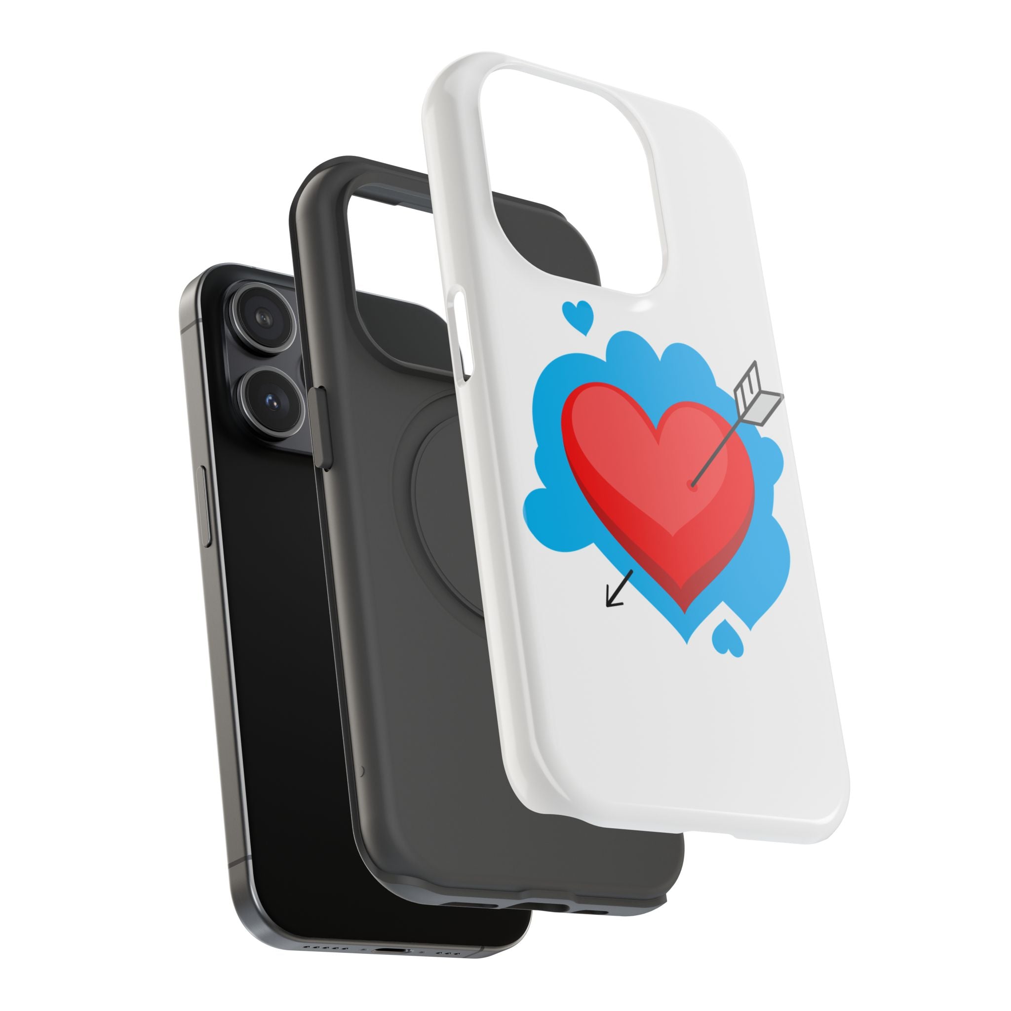 Heart Arrow Impact-Resistant Phone Case, Cute Phone Cover, Valentine's Day Gift, Durable Case, Love Themed Accessory