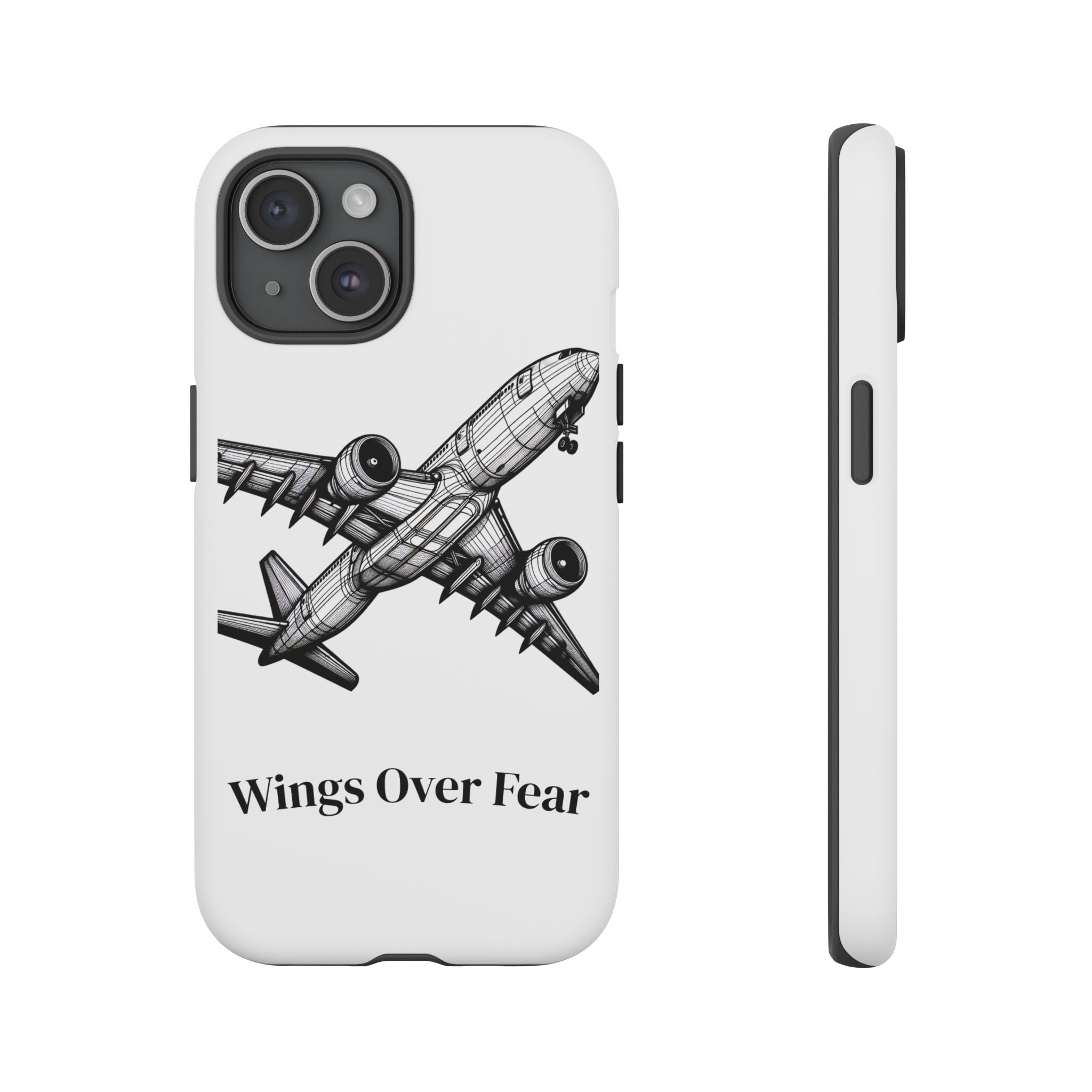 Aviation Phone Case, Inspirational Pilot Gift, Travel Enthusiast Accessory, Unique Airplane Case, Wings Over Fear Design