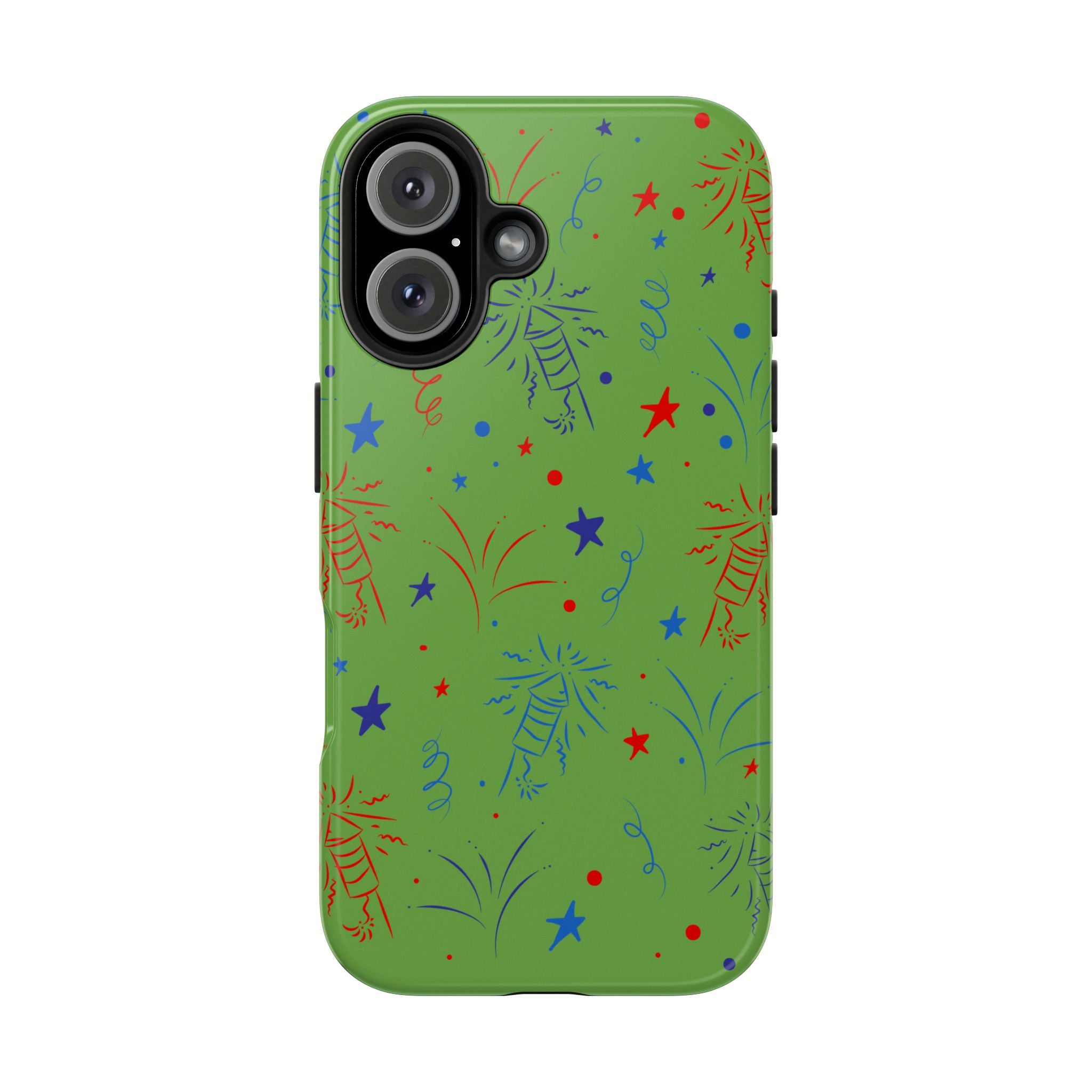 Celebratory Tough Phone Cases, Festive Phone Cover, Fireworks Phone Protector, Green Party Case, Holiday Mobile Case