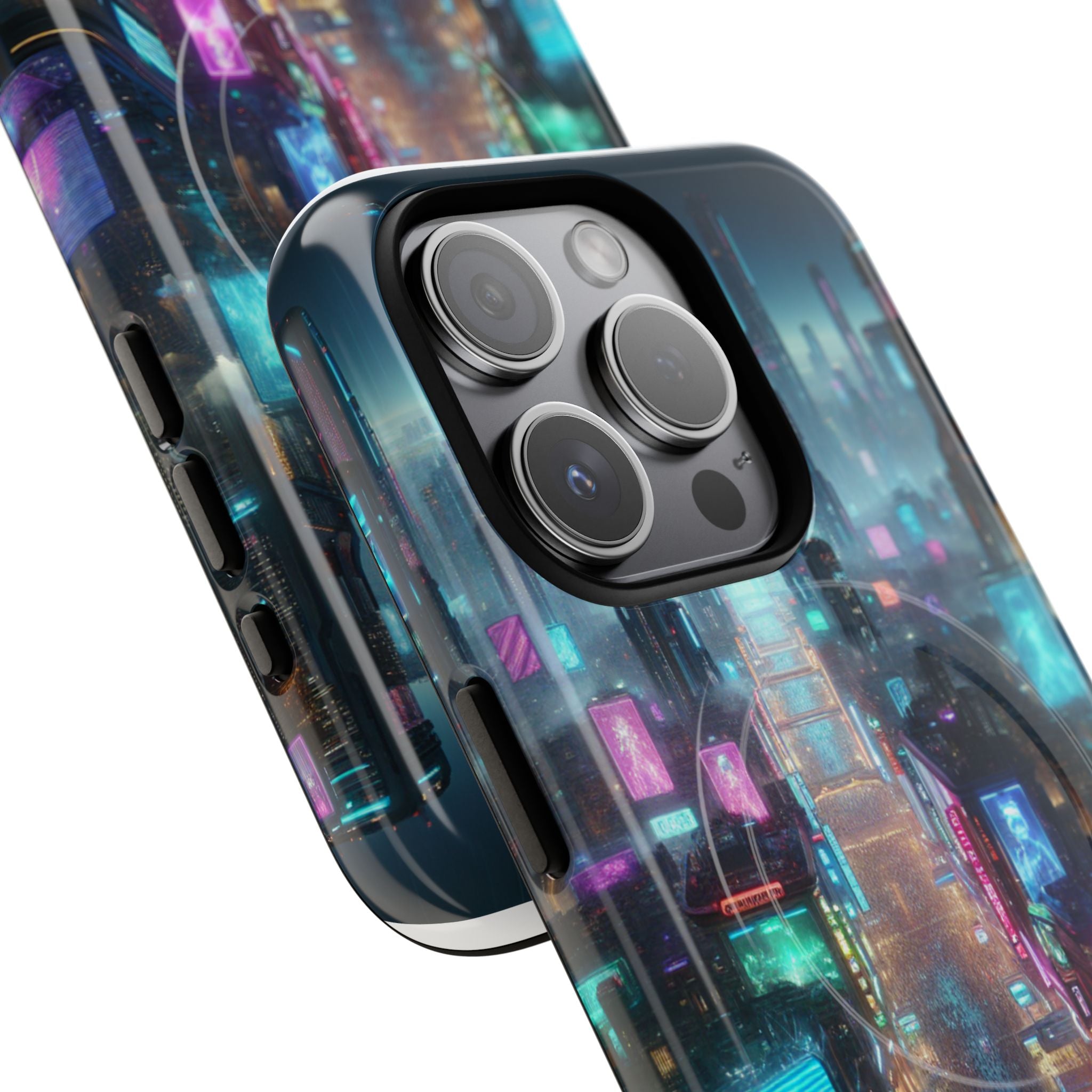 Futuristic Cityscape Phone Case, Tough Magnetic Cases, Urban Aesthetic, Tech Accessories, Gifts for Tech Lovers, Holiday Phone Cases