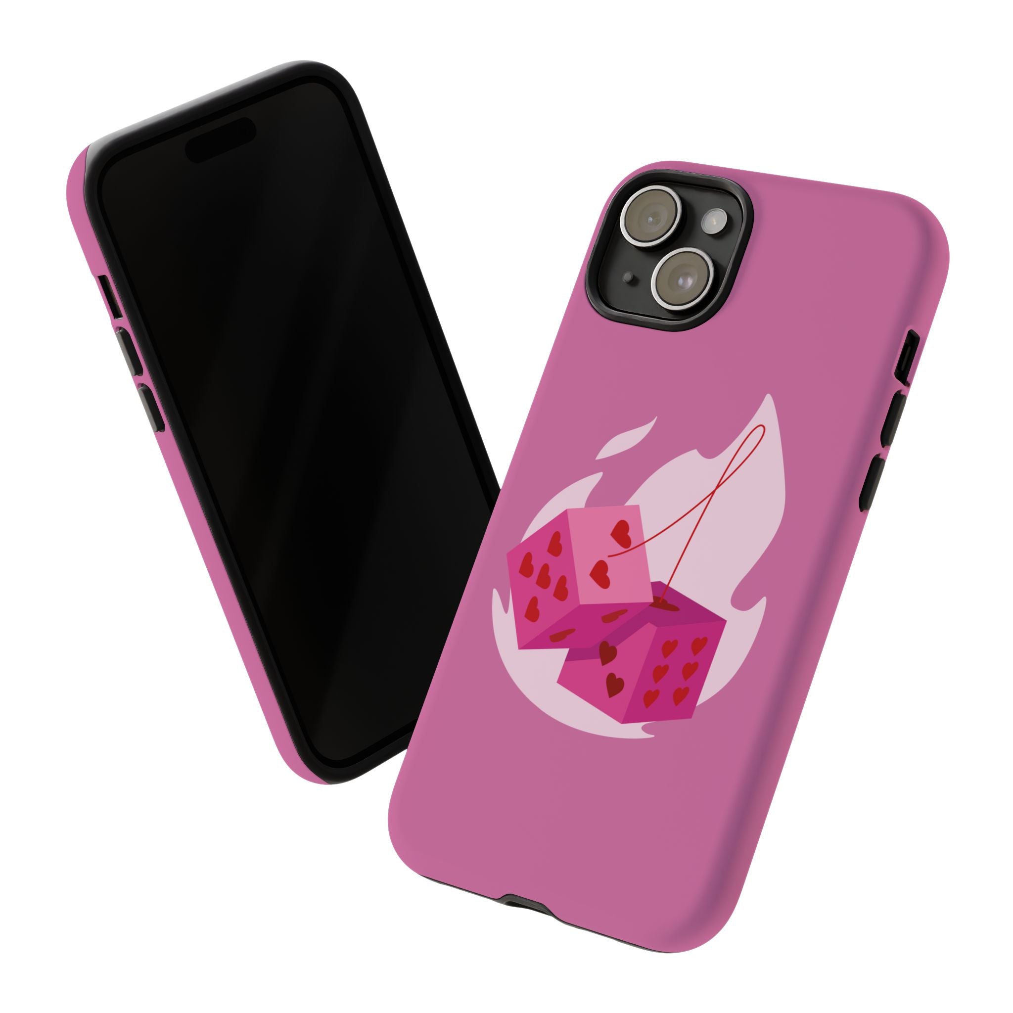 Phone Case, Tough Phone Cover, Heart Design, Cute Cell Accessories, Valentine's Day Gift, Trendy Pink Case