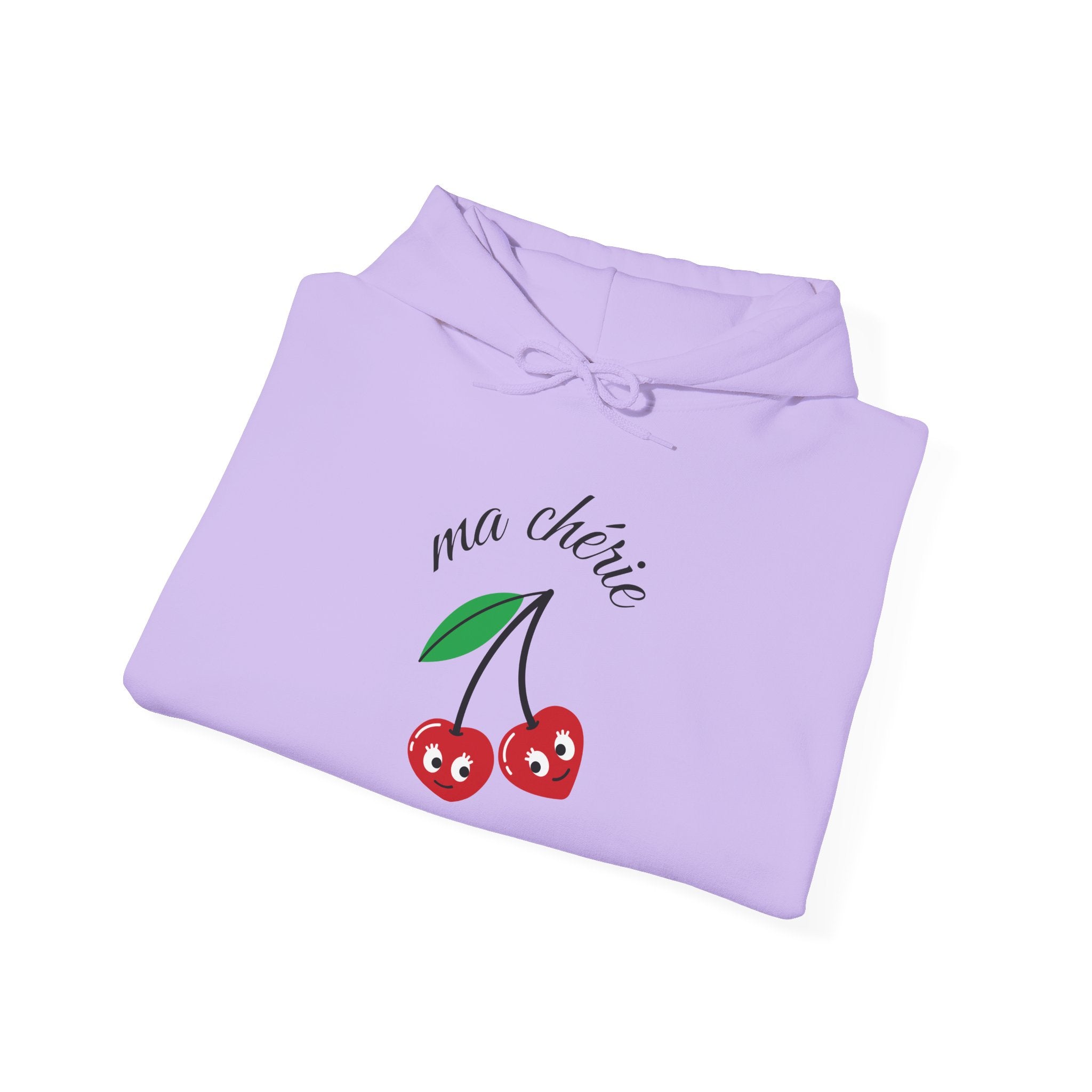 Cute Cherry Design Hoodie, Cozy Unisex Sweatshirt, Gift for Her, Valentine's Day Apparel, Casual Comfort Wear, Ma Chérie Sweatshirt