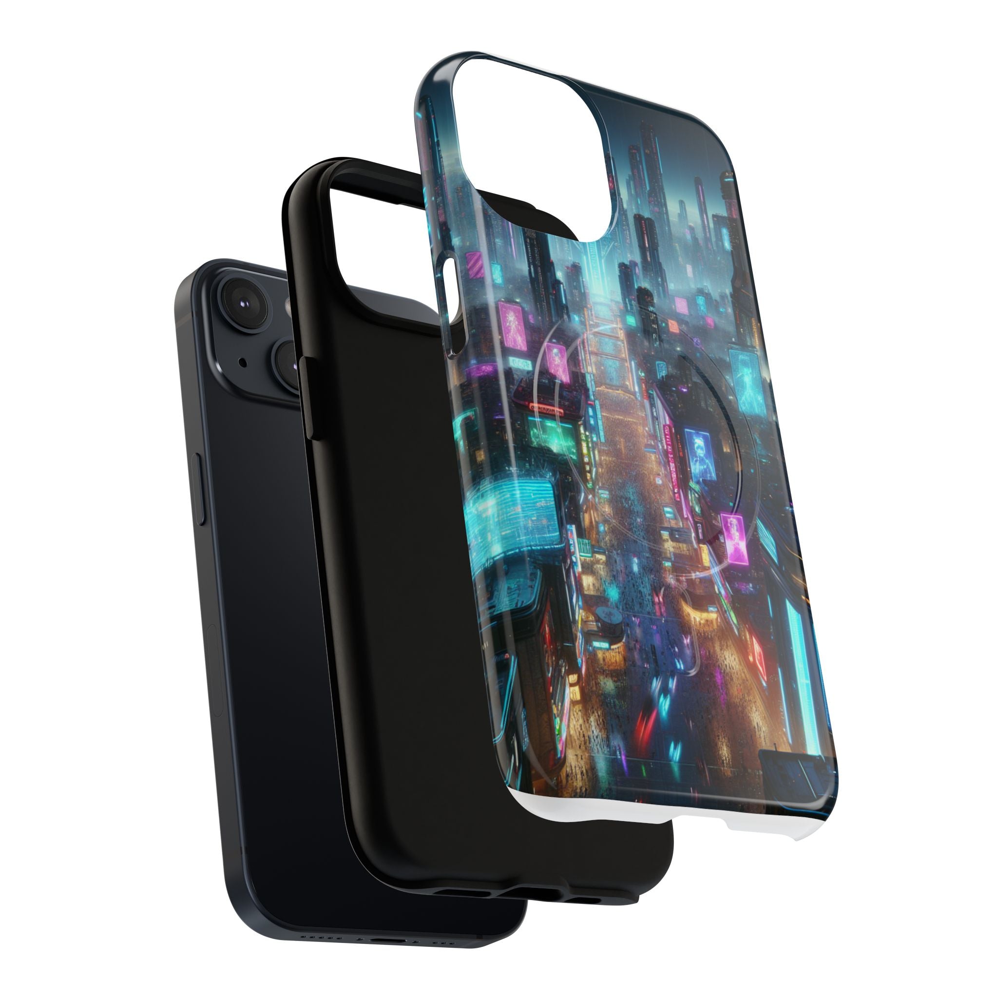 Futuristic Cityscape Phone Case, Tough Magnetic Cases, Urban Aesthetic, Tech Accessories, Gifts for Tech Lovers, Holiday Phone Cases
