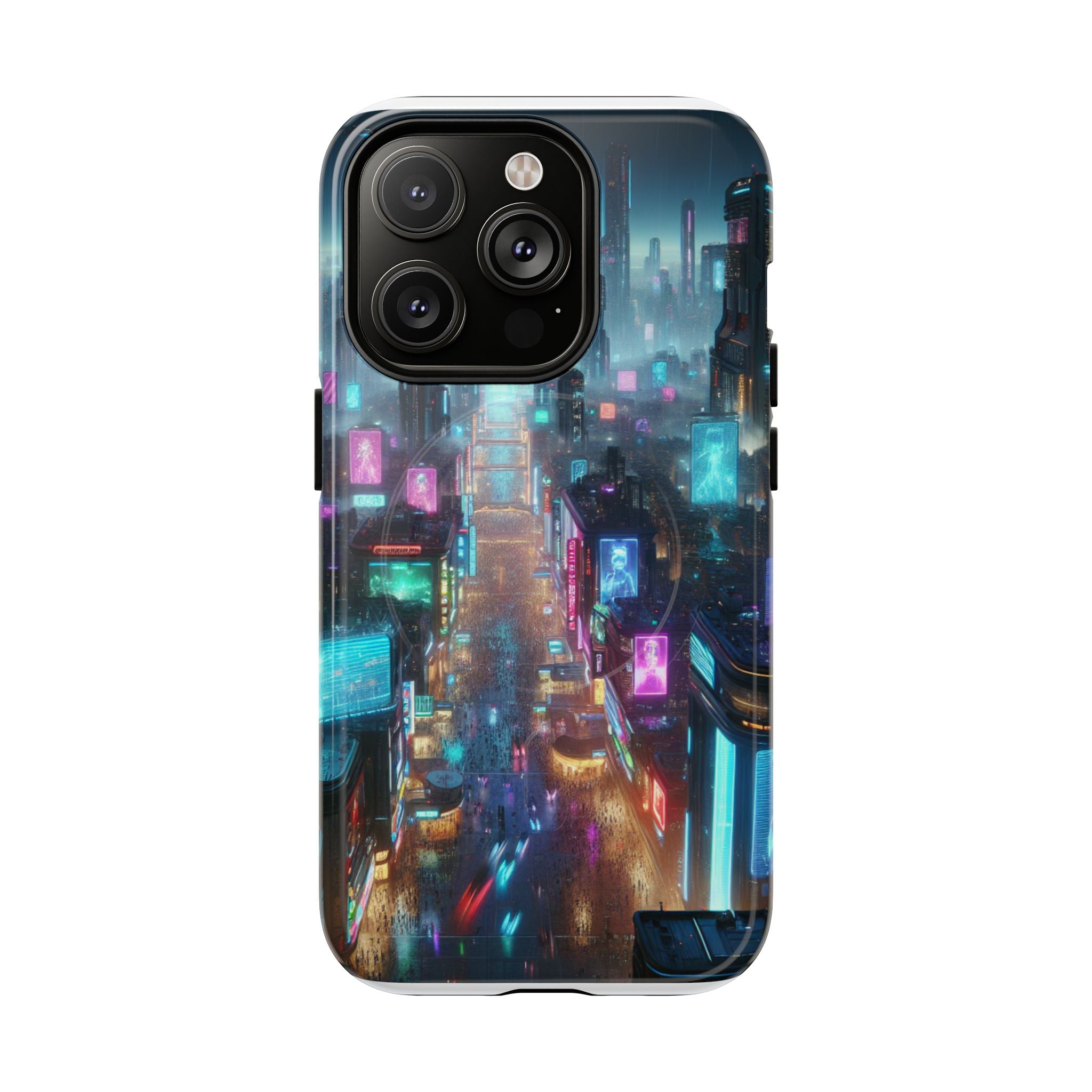 Futuristic Cityscape Phone Case, Tough Magnetic Cases, Urban Aesthetic, Tech Accessories, Gifts for Tech Lovers, Holiday Phone Cases