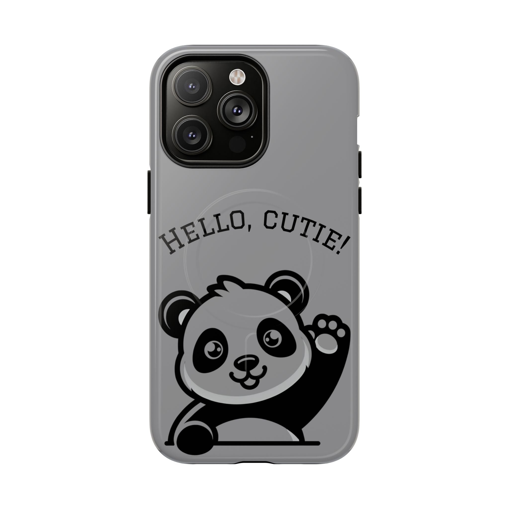 Cute Panda Phone Case, Tough Magnetic Cases for iPhone, Hello Cutie Design, Fun Gift for Kids, Unique Tech Accessories