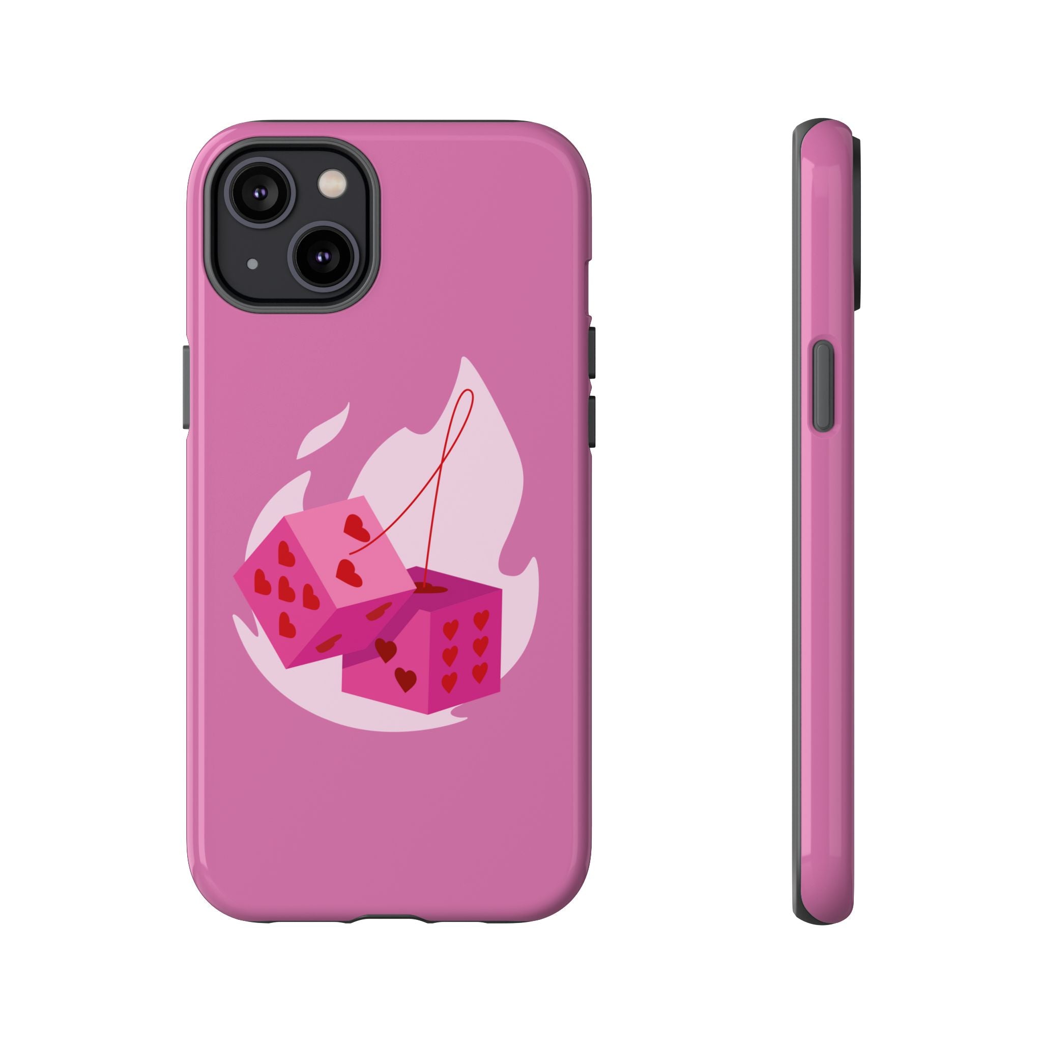Phone Case, Tough Phone Cover, Heart Design, Cute Cell Accessories, Valentine's Day Gift, Trendy Pink Case