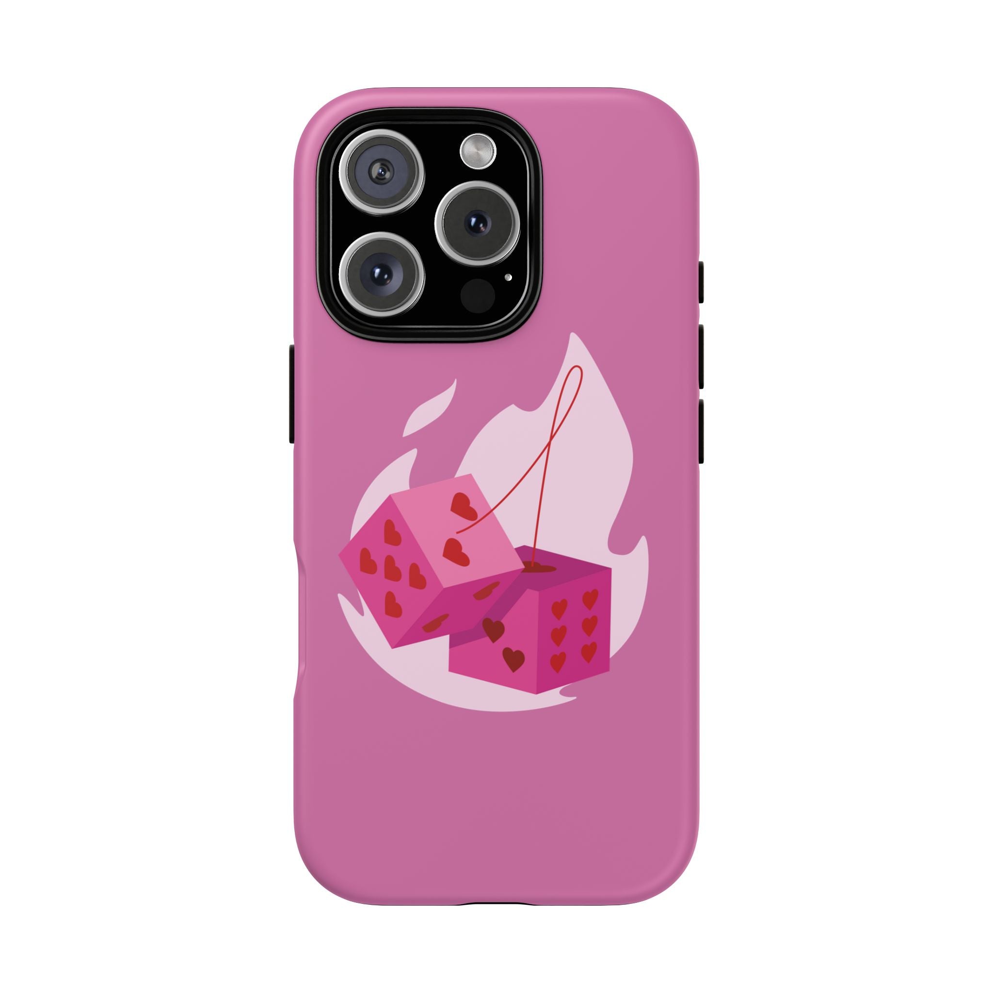 Phone Case, Tough Phone Cover, Heart Design, Cute Cell Accessories, Valentine's Day Gift, Trendy Pink Case