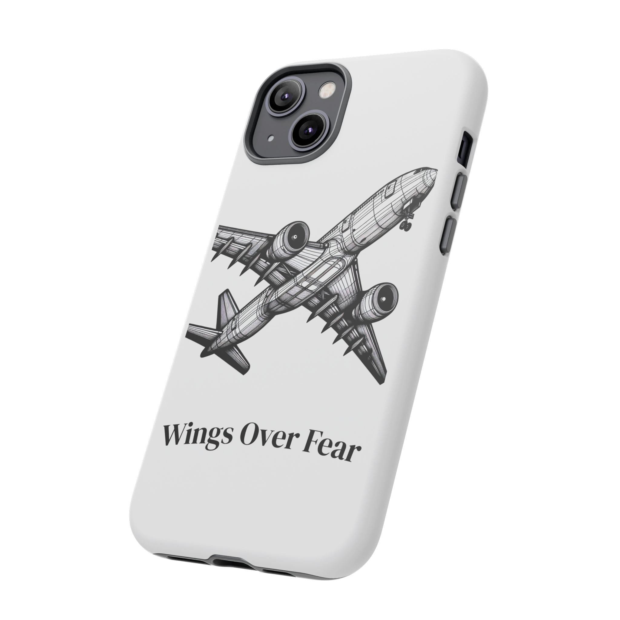 Aviation Phone Case, Inspirational Pilot Gift, Travel Enthusiast Accessory, Unique Airplane Case, Wings Over Fear Design