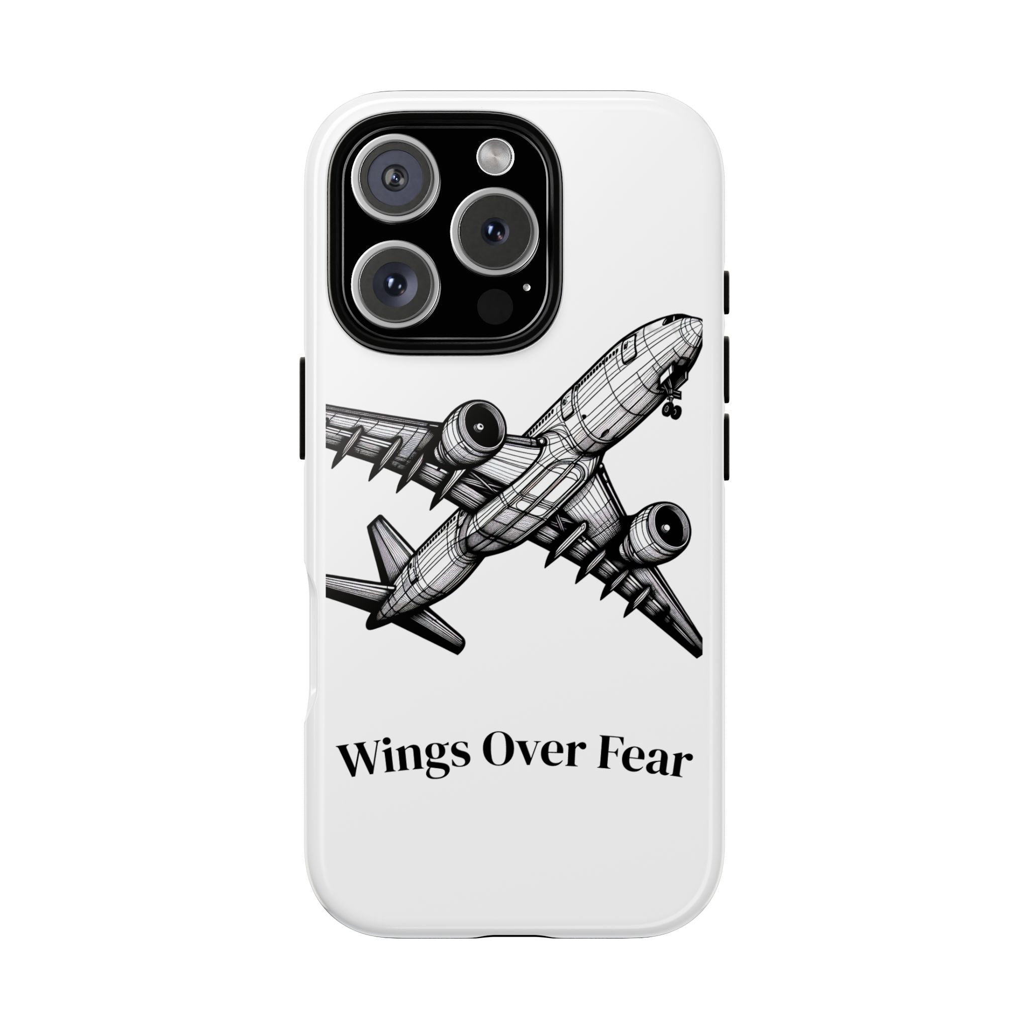 Aviation Phone Case, Inspirational Pilot Gift, Travel Enthusiast Accessory, Unique Airplane Case, Wings Over Fear Design