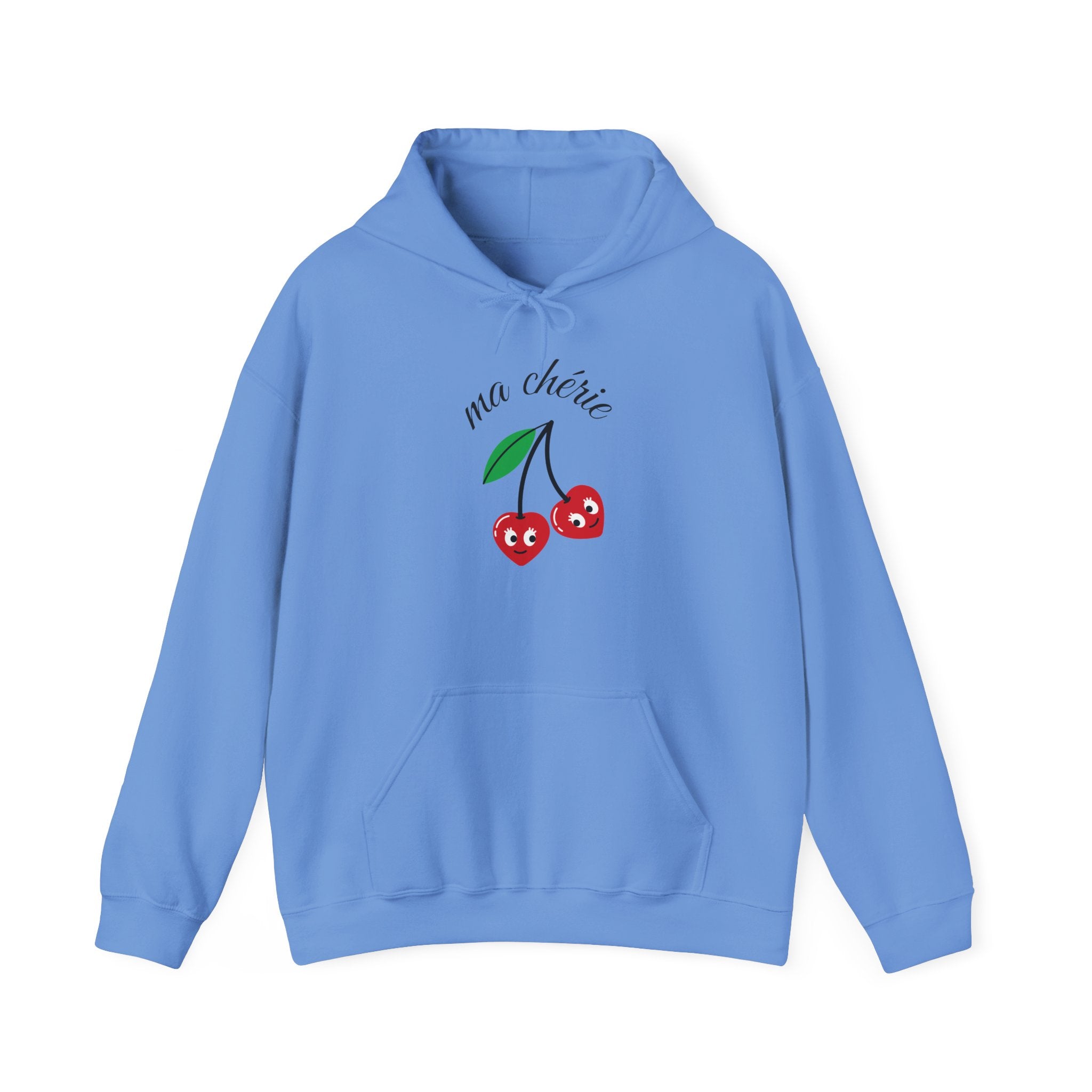 Cute Cherry Design Hoodie, Cozy Unisex Sweatshirt, Gift for Her, Valentine's Day Apparel, Casual Comfort Wear, Ma Chérie Sweatshirt