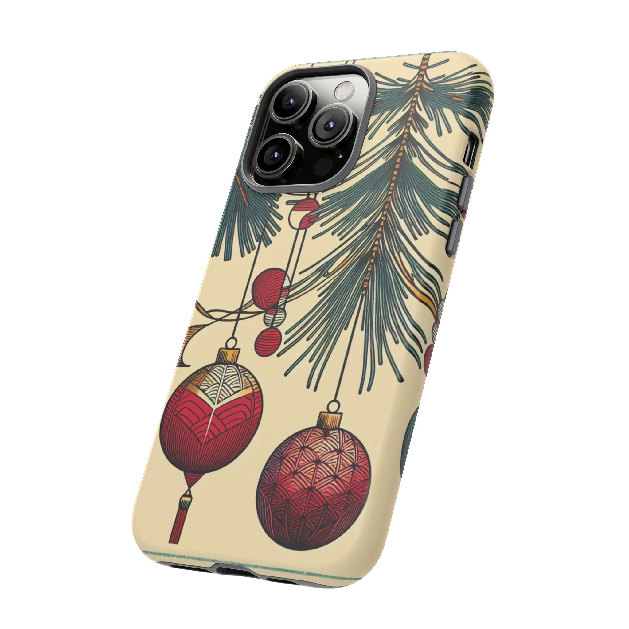 Christmas Phone Case with Ornament Design | Holiday Gift, Festive Mobile Cover, Cute Tough Case, Winter Decoration