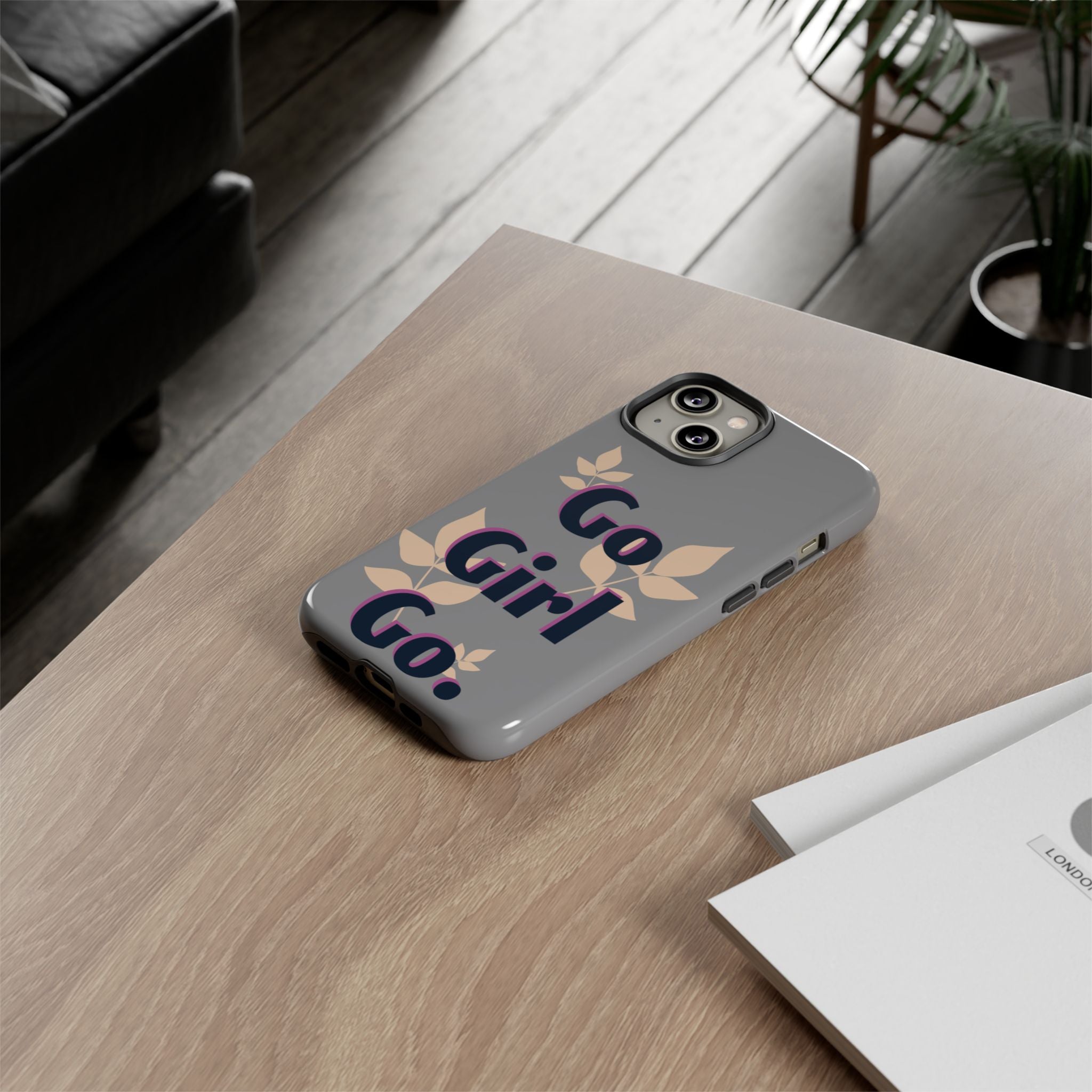 Stylish Phone Case - Go Girl Go, Motivational Tough Case, Gift for Her, Kindness Reminder, Floral Mobile Cover, Inspirational Phone [...]
