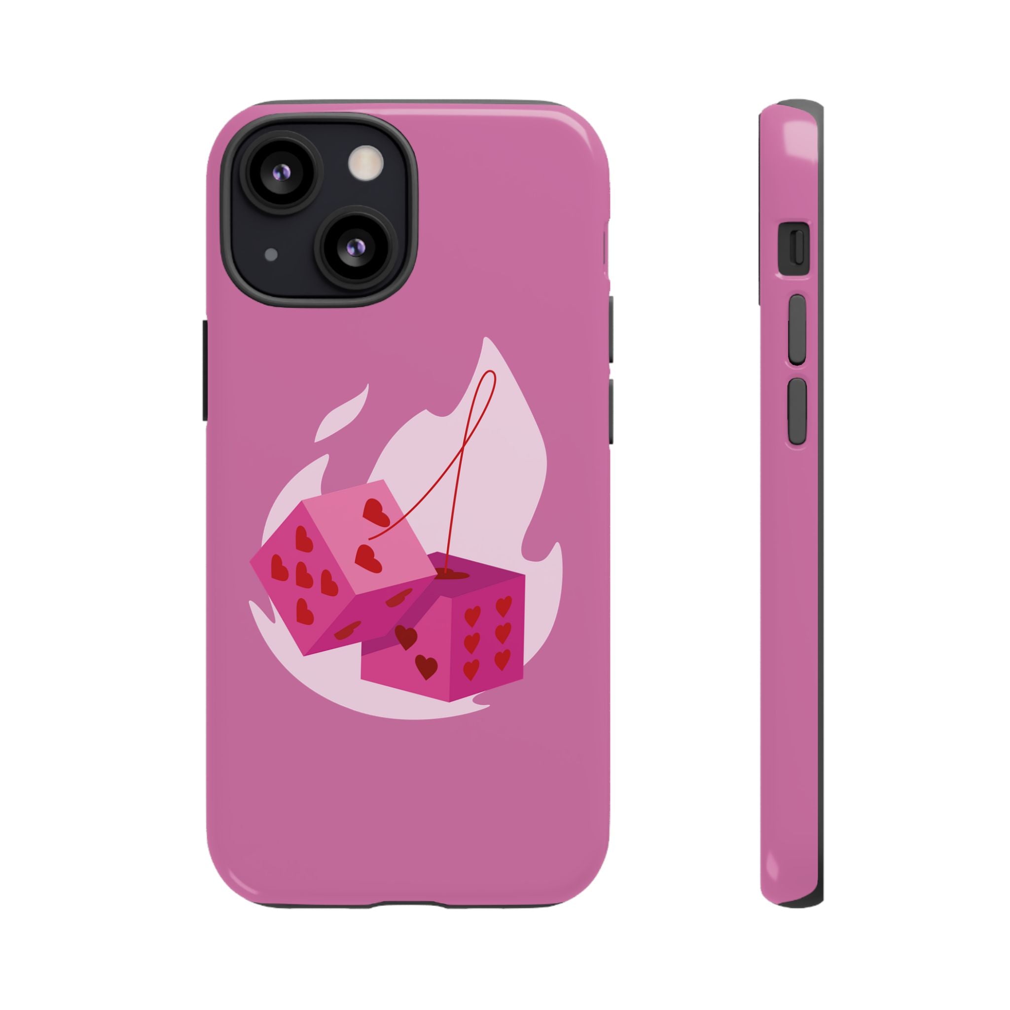 Phone Case, Tough Phone Cover, Heart Design, Cute Cell Accessories, Valentine's Day Gift, Trendy Pink Case