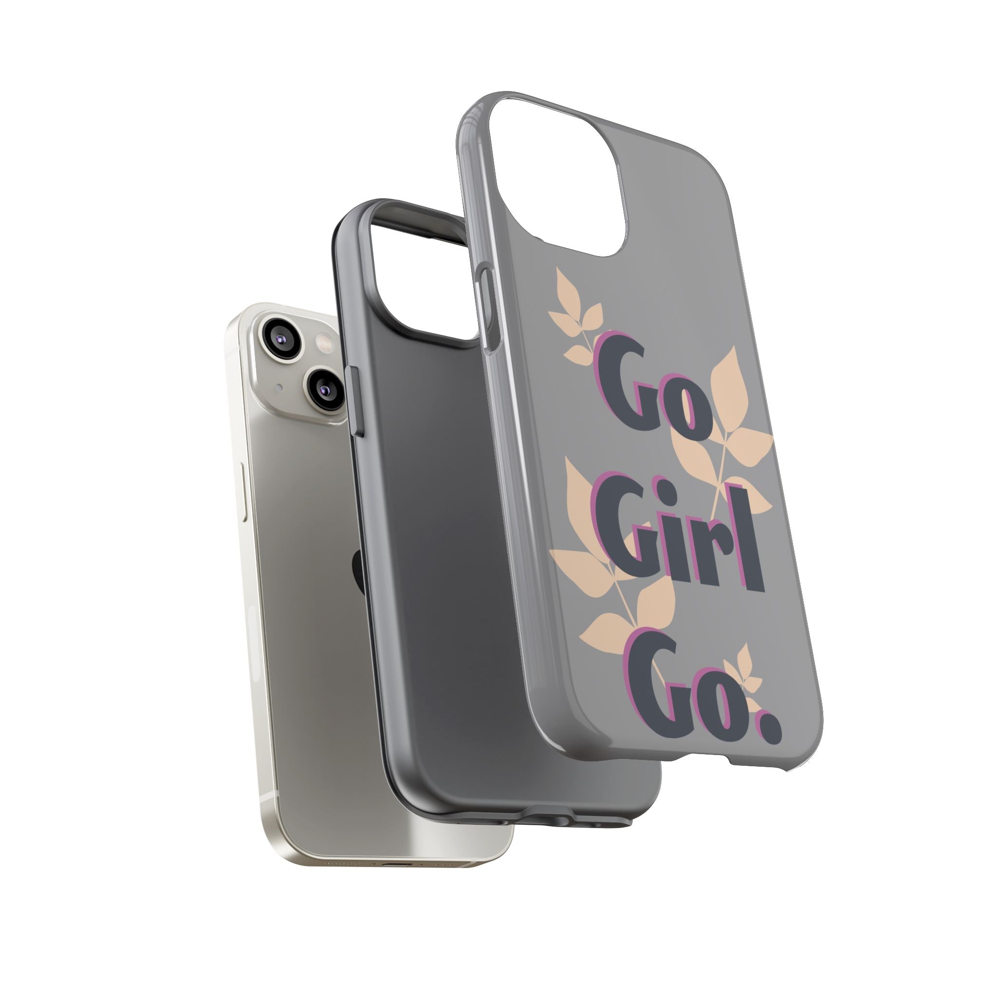Stylish Phone Case - Go Girl Go, Motivational Tough Case, Gift for Her, Kindness Reminder, Floral Mobile Cover, Inspirational Phone [...]