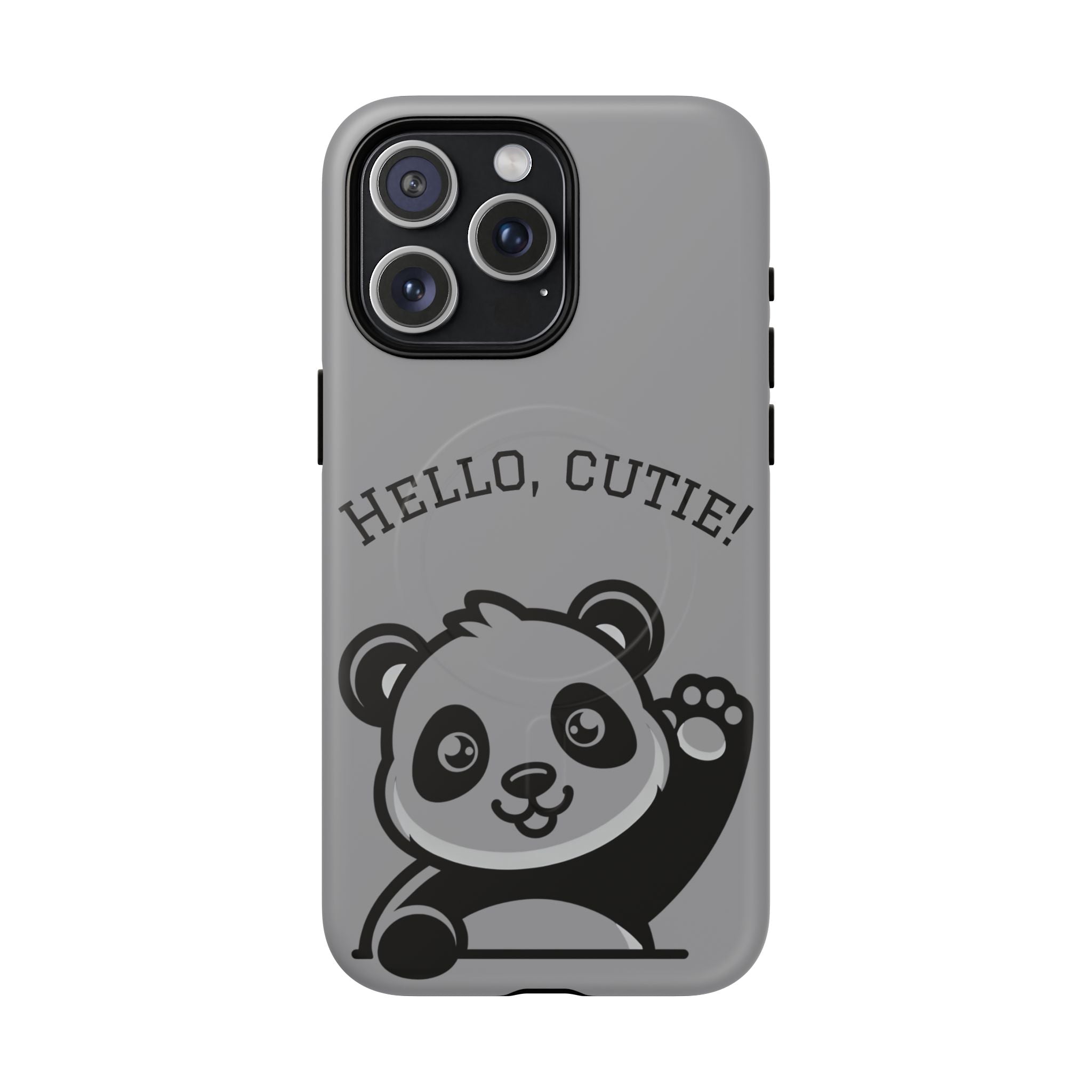 Cute Panda Phone Case, Tough Magnetic Cases for iPhone, Hello Cutie Design, Fun Gift for Kids, Unique Tech Accessories