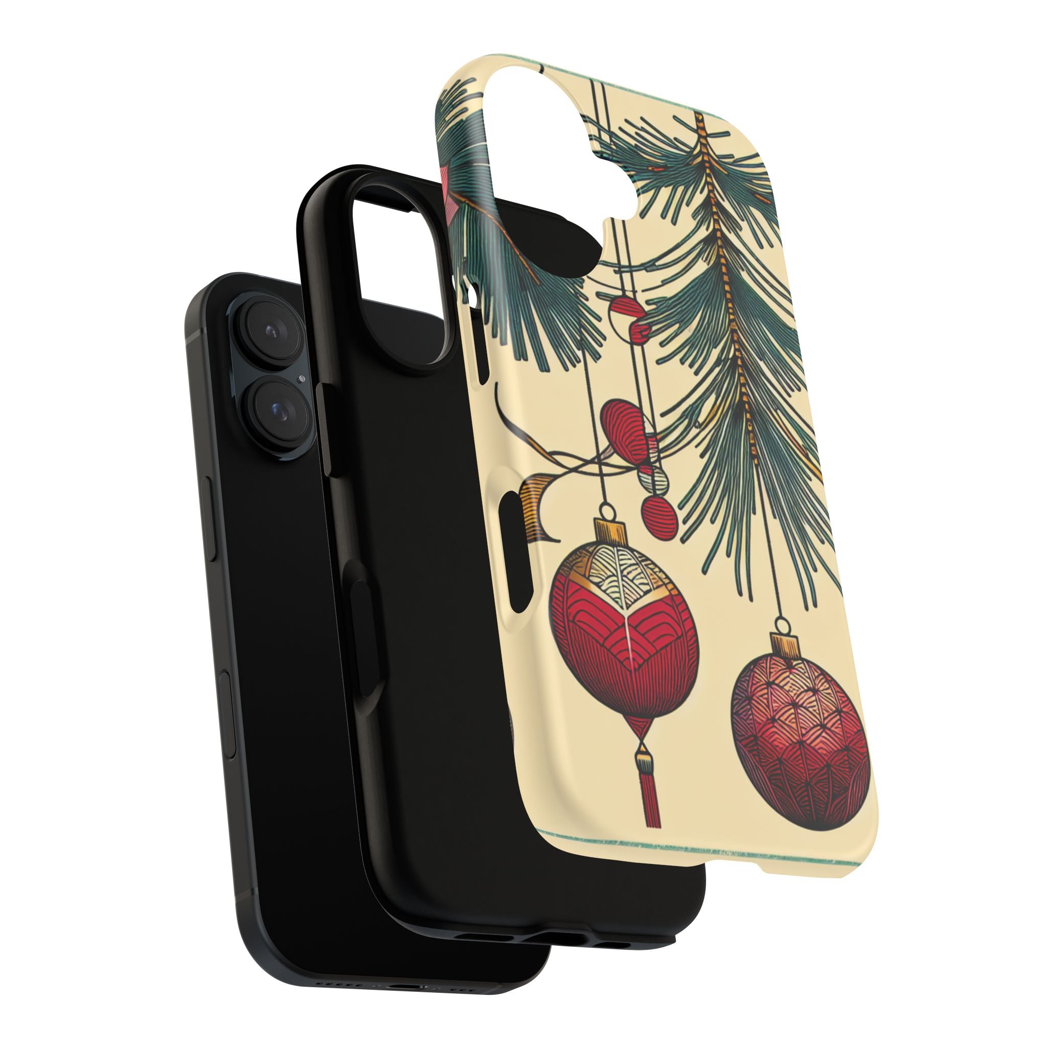 Christmas Phone Case with Ornament Design | Holiday Gift, Festive Mobile Cover, Cute Tough Case, Winter Decoration