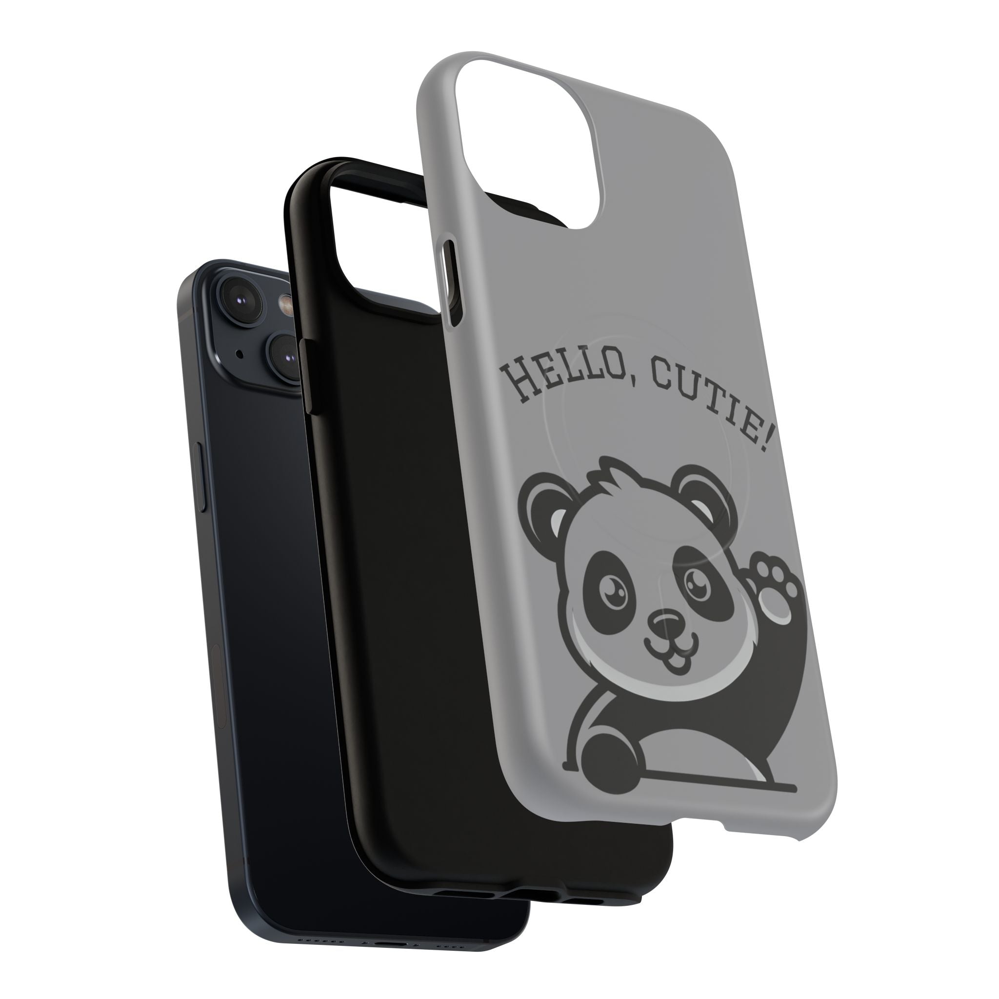 Cute Panda Phone Case, Tough Magnetic Cases for iPhone, Hello Cutie Design, Fun Gift for Kids, Unique Tech Accessories