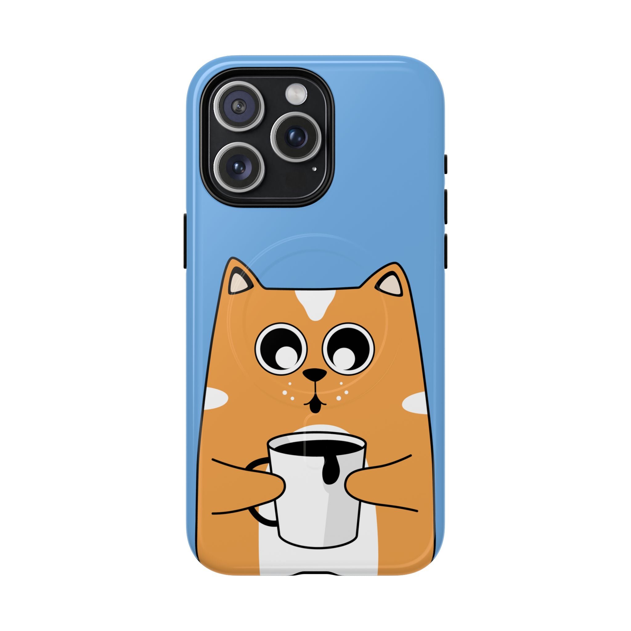 Cute Cat Magnetic Phone Case, Tough iPhone Cover, Pet Lover Gift, Cartoon Style, Cat-Themed Accessories