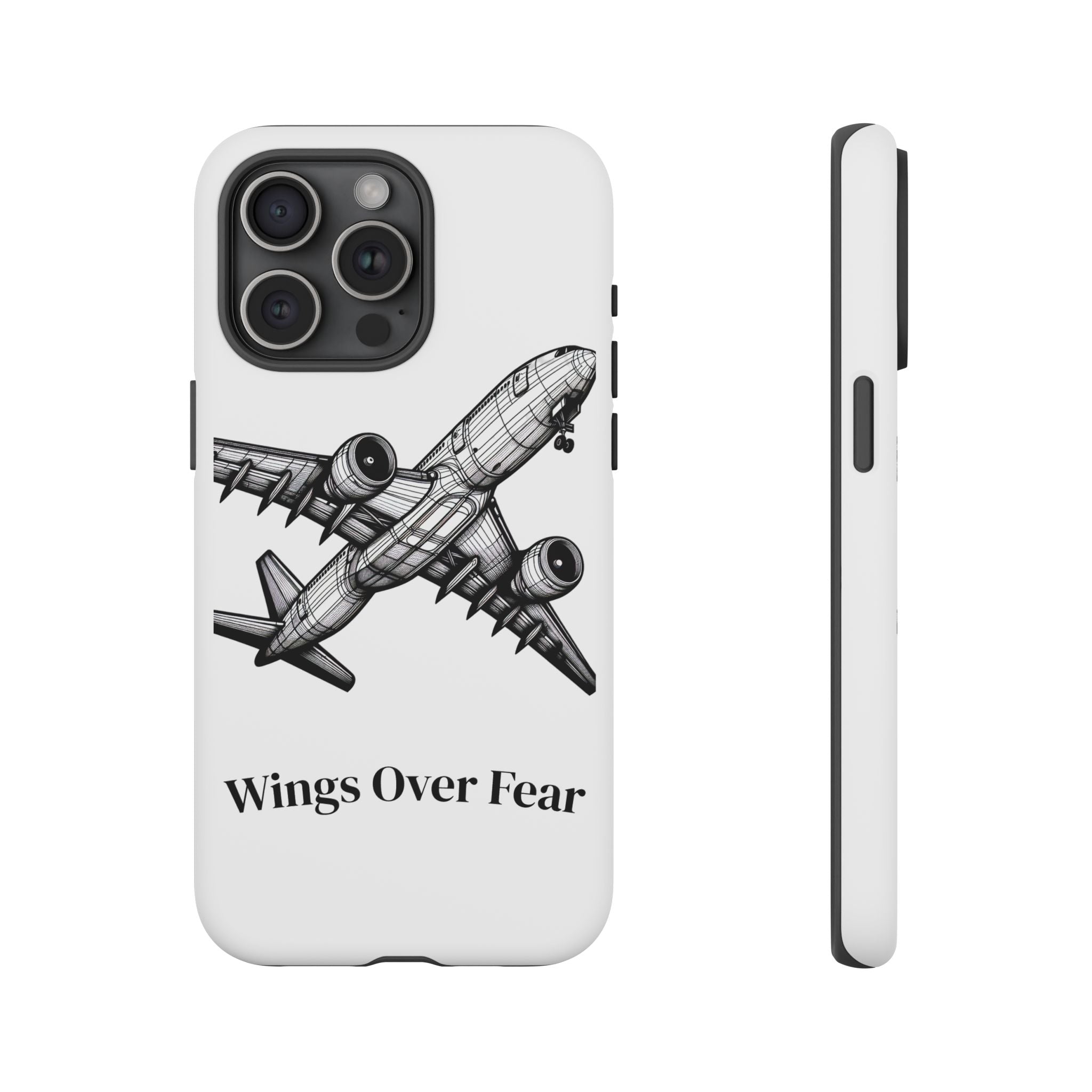 Aviation Phone Case, Inspirational Pilot Gift, Travel Enthusiast Accessory, Unique Airplane Case, Wings Over Fear Design
