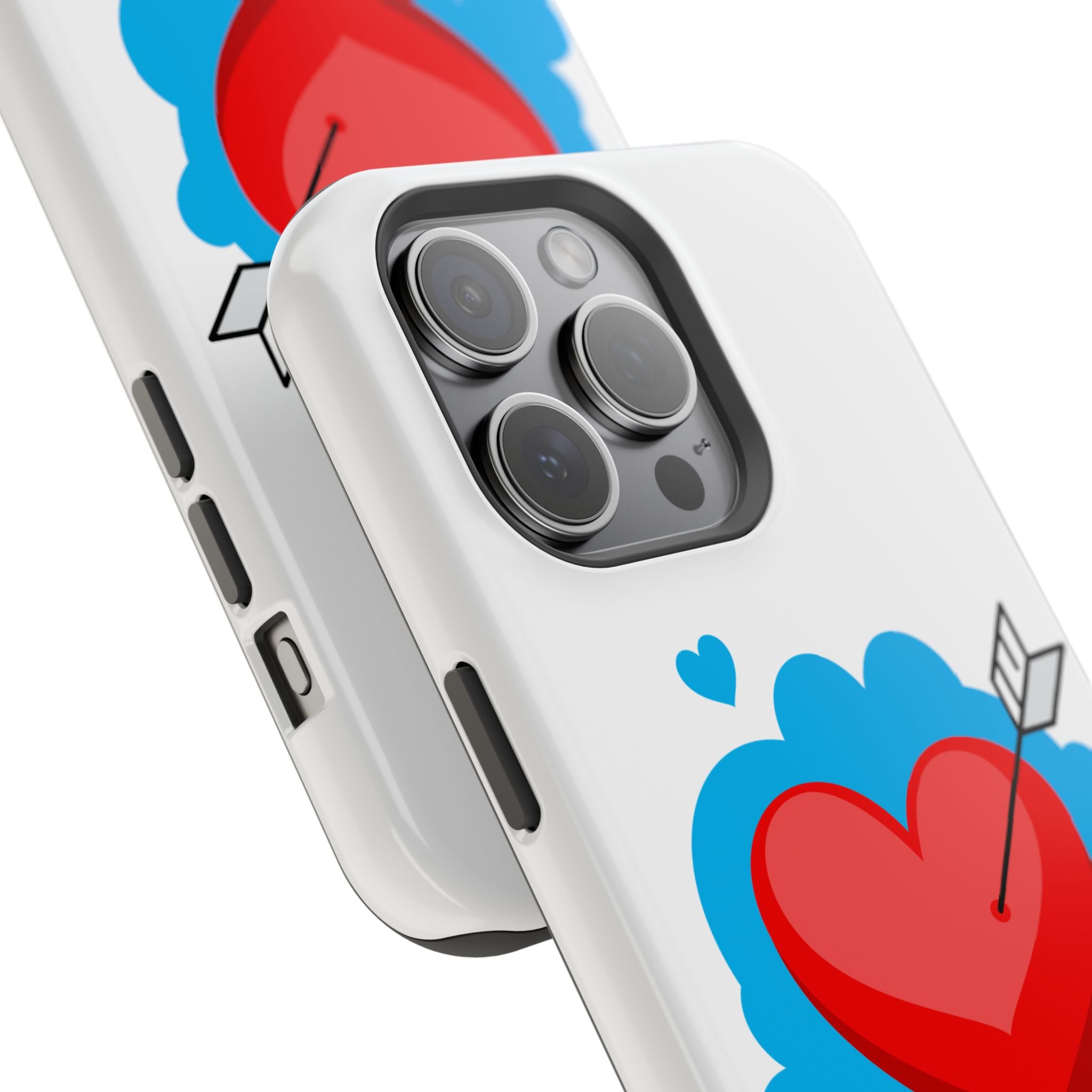 Heart Arrow Impact-Resistant Phone Case, Cute Phone Cover, Valentine's Day Gift, Durable Case, Love Themed Accessory