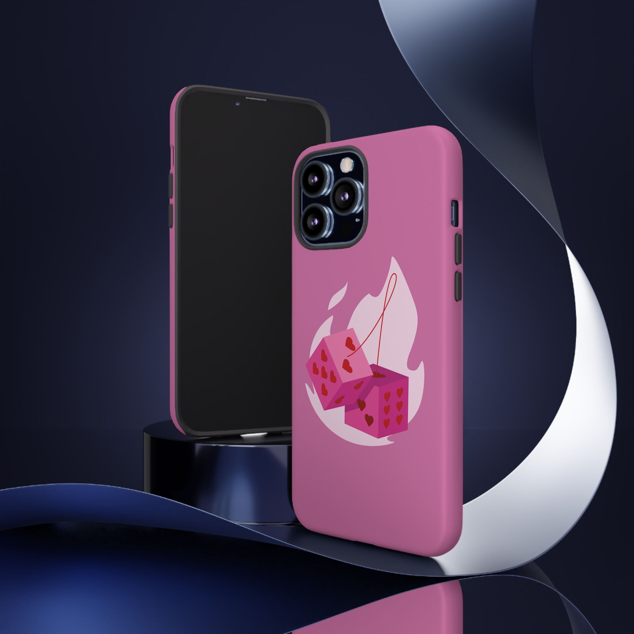 Phone Case, Tough Phone Cover, Heart Design, Cute Cell Accessories, Valentine's Day Gift, Trendy Pink Case