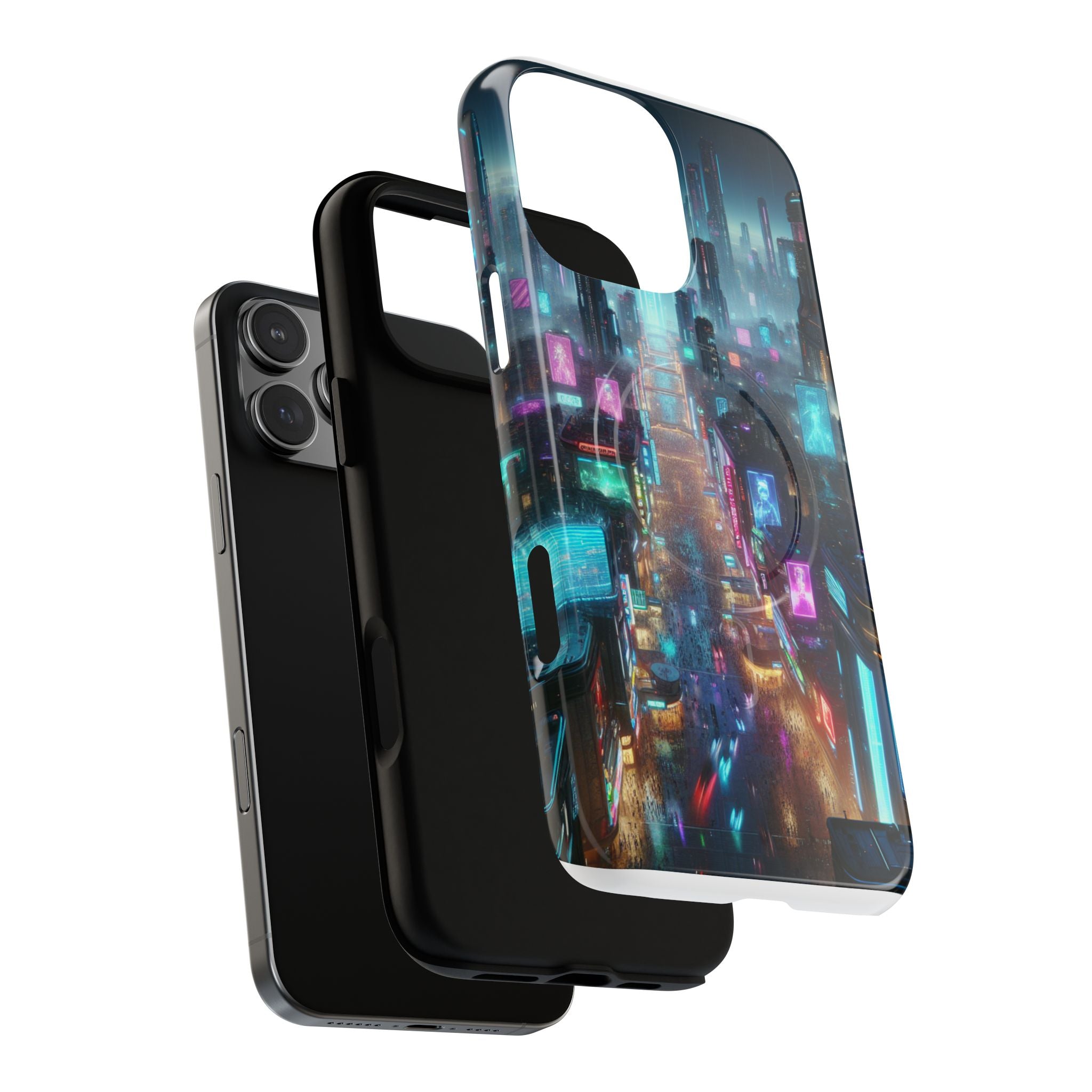 Futuristic Cityscape Phone Case, Tough Magnetic Cases, Urban Aesthetic, Tech Accessories, Gifts for Tech Lovers, Holiday Phone Cases