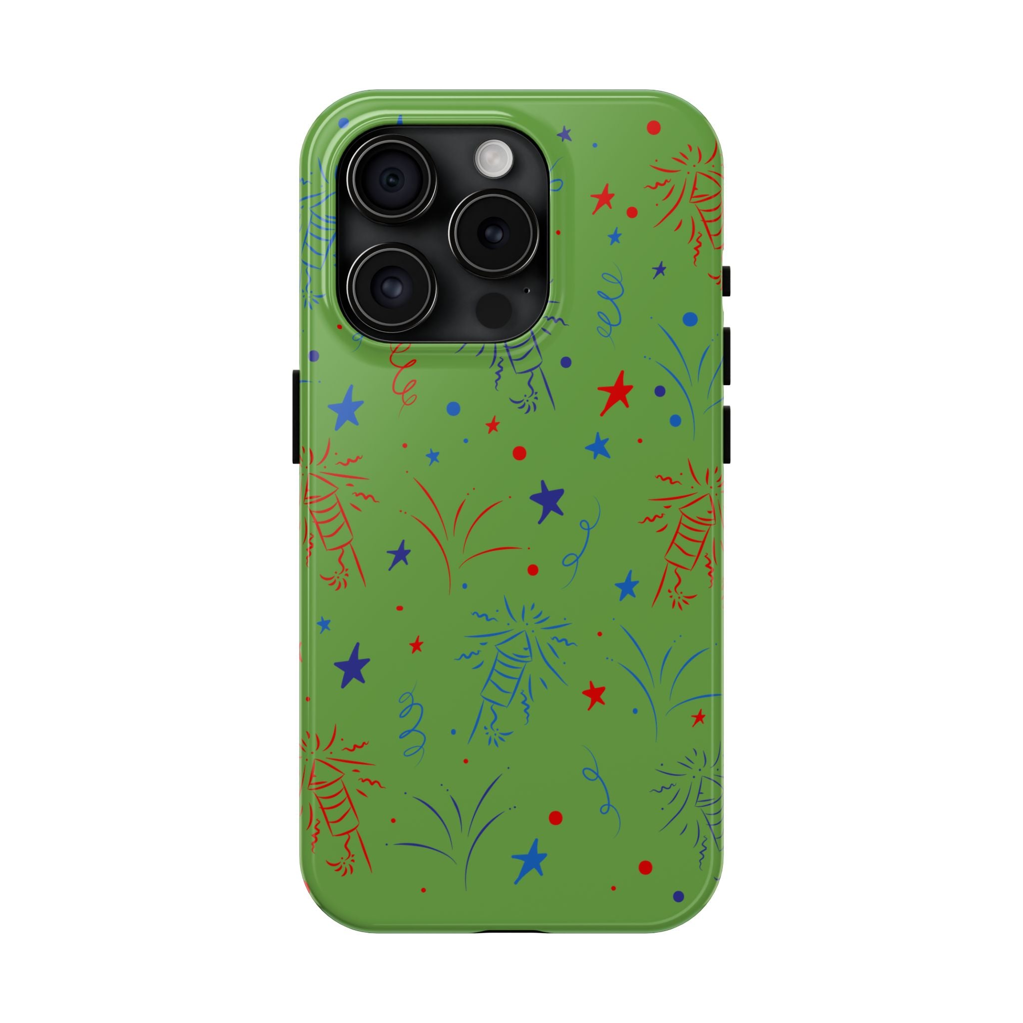 Celebratory Tough Phone Cases, Festive Phone Cover, Fireworks Phone Protector, Green Party Case, Holiday Mobile Case