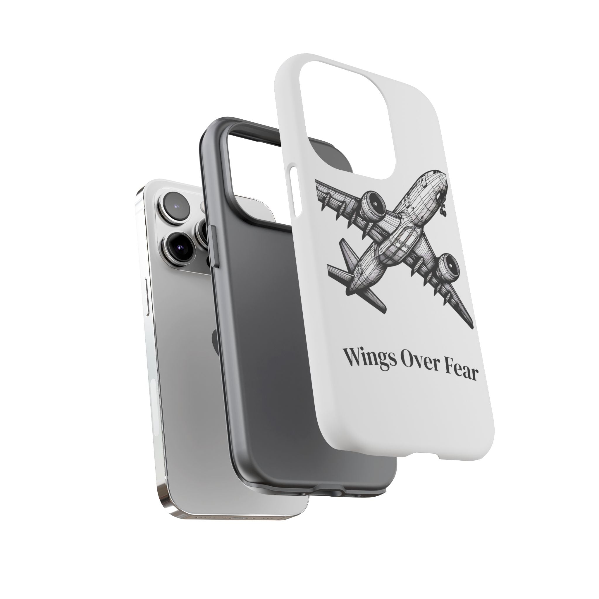 Aviation Phone Case, Inspirational Pilot Gift, Travel Enthusiast Accessory, Unique Airplane Case, Wings Over Fear Design