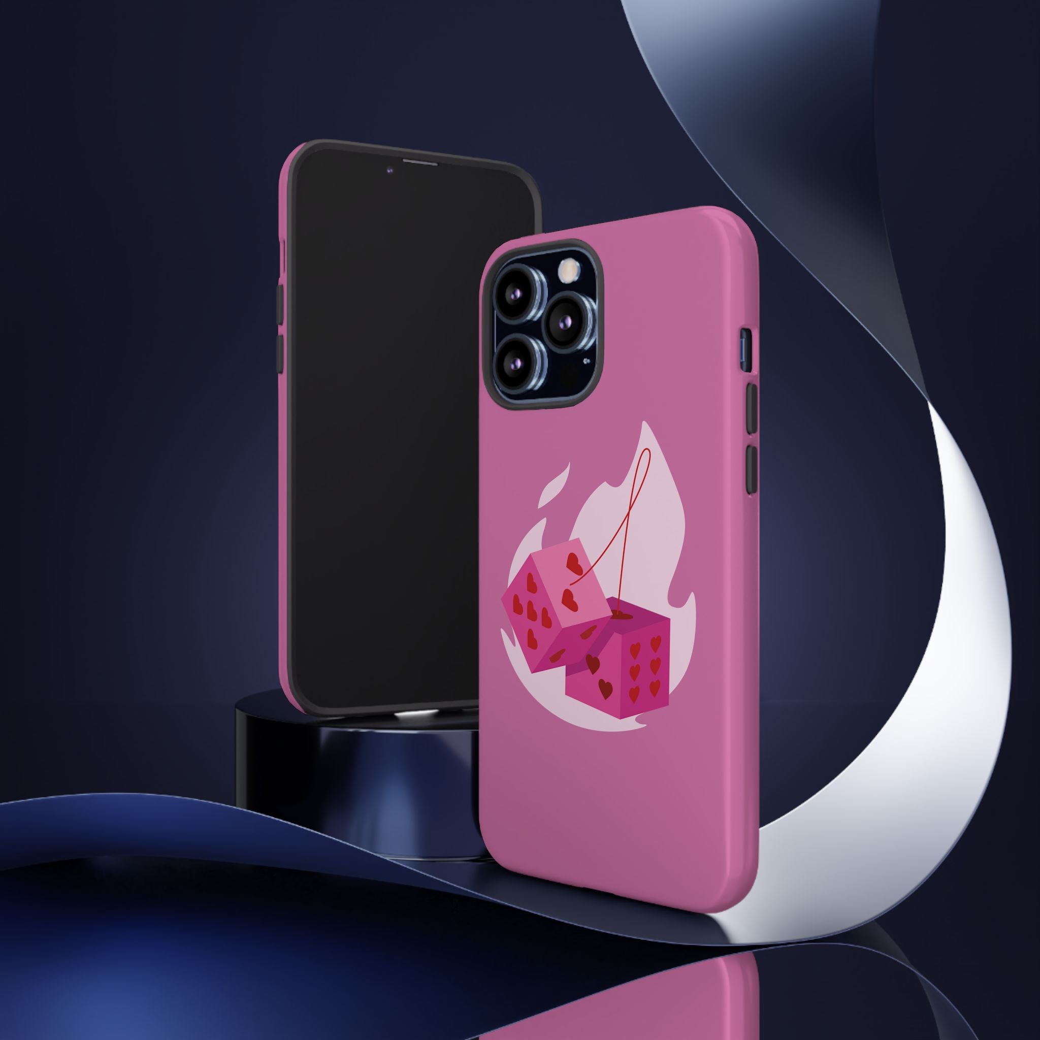 Phone Case, Tough Phone Cover, Heart Design, Cute Cell Accessories, Valentine's Day Gift, Trendy Pink Case