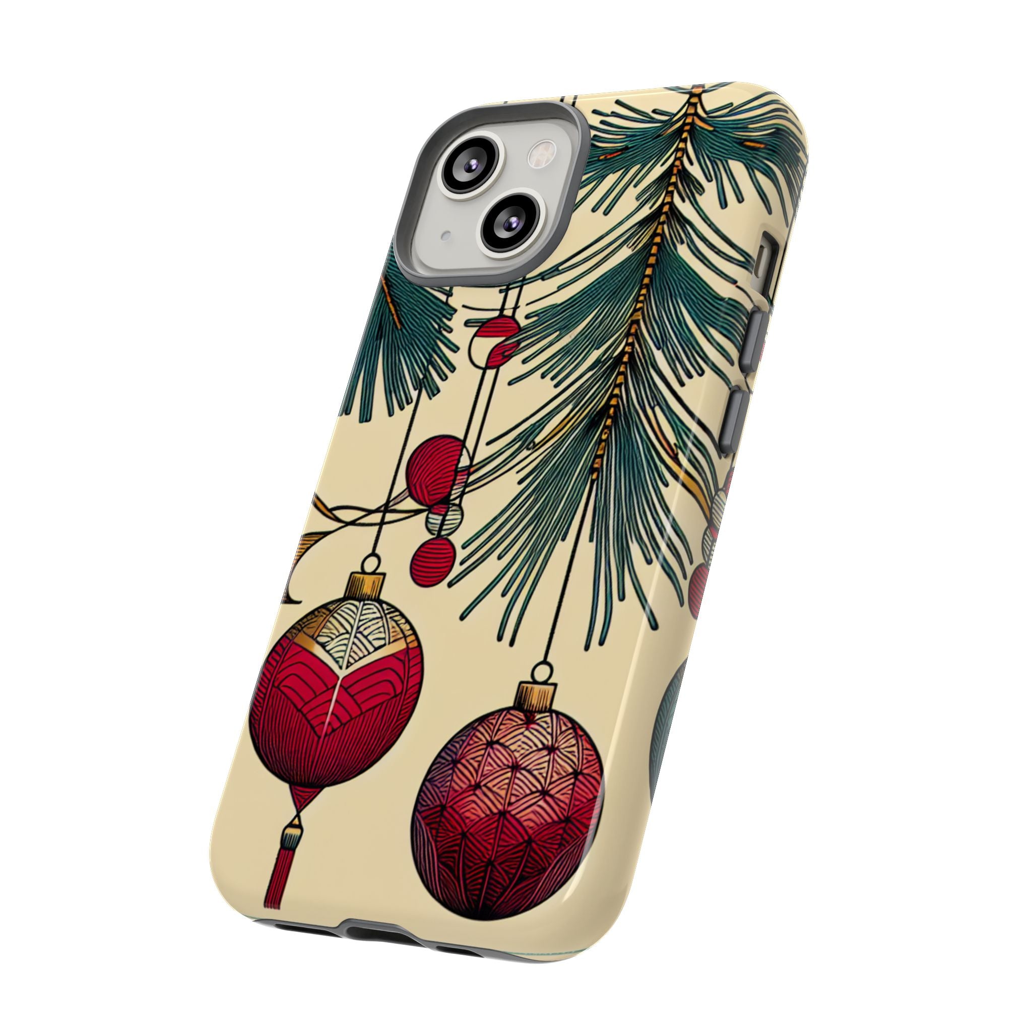 Christmas Phone Case with Ornament Design | Holiday Gift, Festive Mobile Cover, Cute Tough Case, Winter Decoration