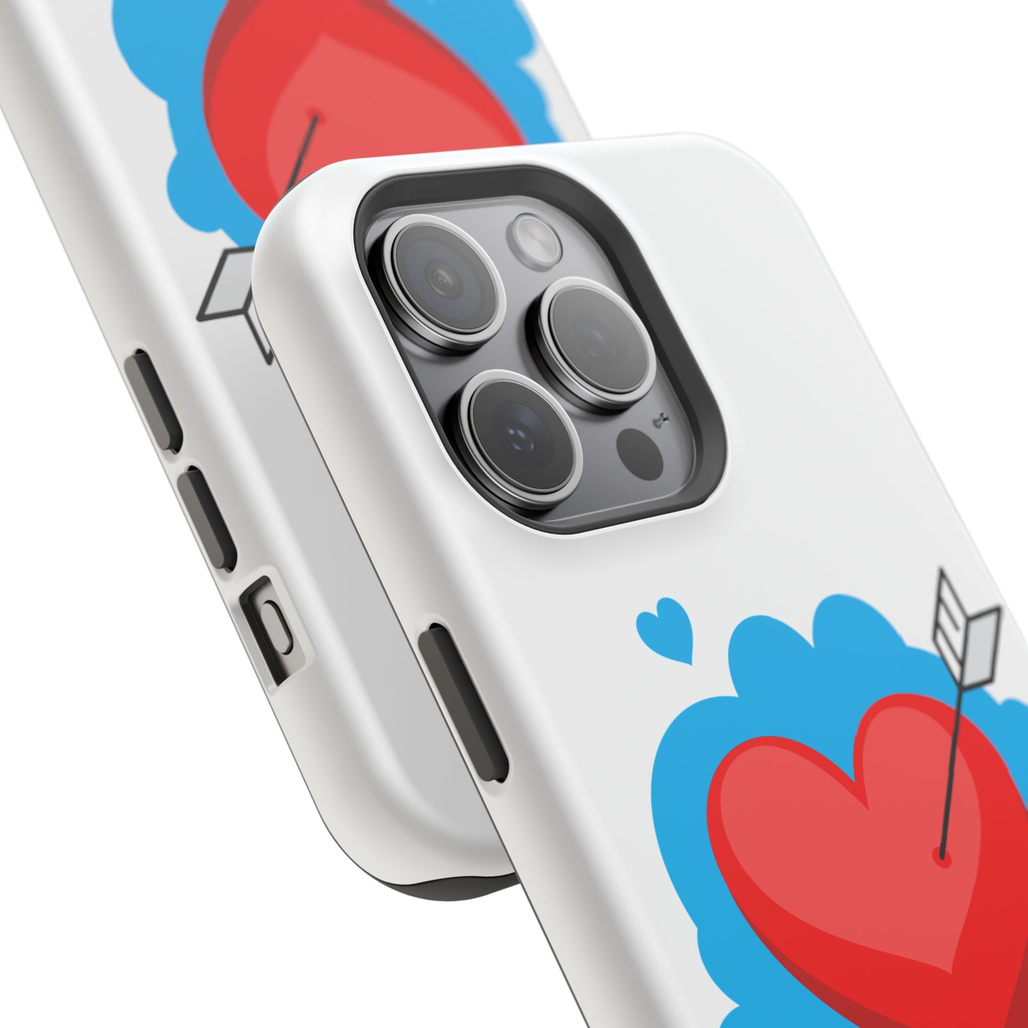 Heart Arrow Impact-Resistant Phone Case, Cute Phone Cover, Valentine's Day Gift, Durable Case, Love Themed Accessory