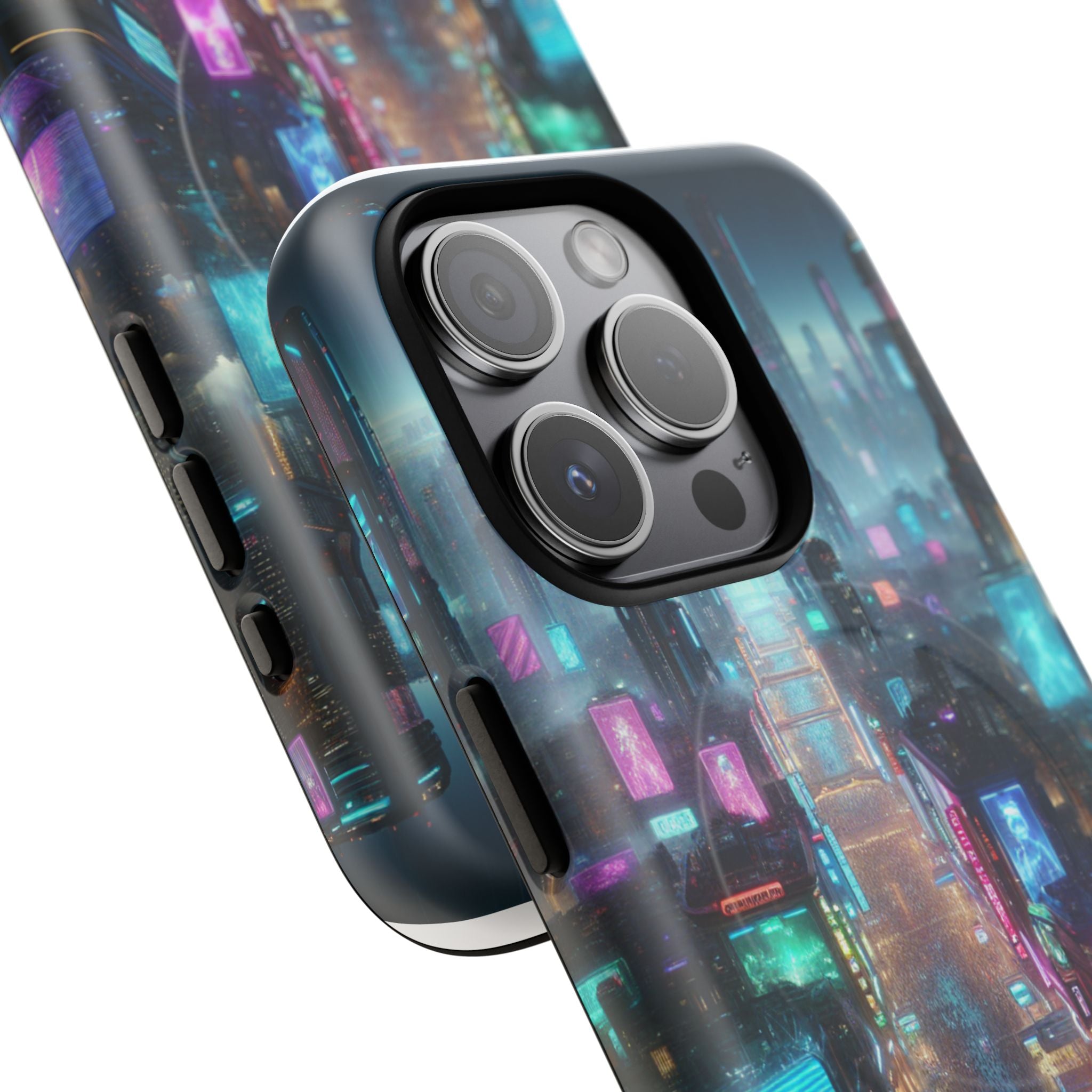 Futuristic Cityscape Phone Case, Tough Magnetic Cases, Urban Aesthetic, Tech Accessories, Gifts for Tech Lovers, Holiday Phone Cases