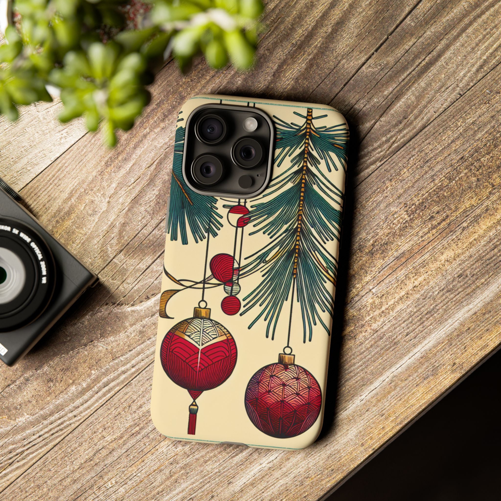 Christmas Phone Case with Ornament Design | Holiday Gift, Festive Mobile Cover, Cute Tough Case, Winter Decoration