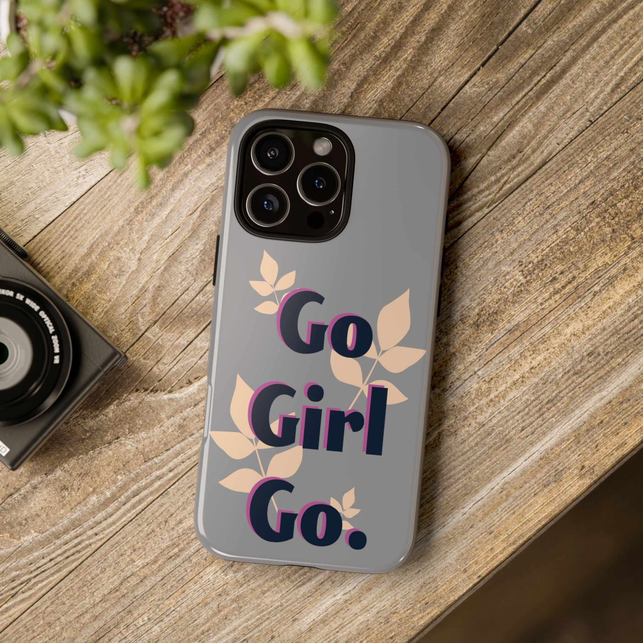 Stylish Phone Case - Go Girl Go, Motivational Tough Case, Gift for Her, Kindness Reminder, Floral Mobile Cover, Inspirational Phone [...]