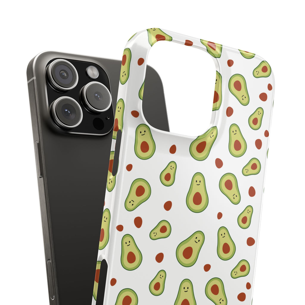 Avocado Pattern Slim Phone Cases, Cute Phone Cover, Trendy Cell Phone Accessory, Gift for Foodies, Fun Avocado Gift