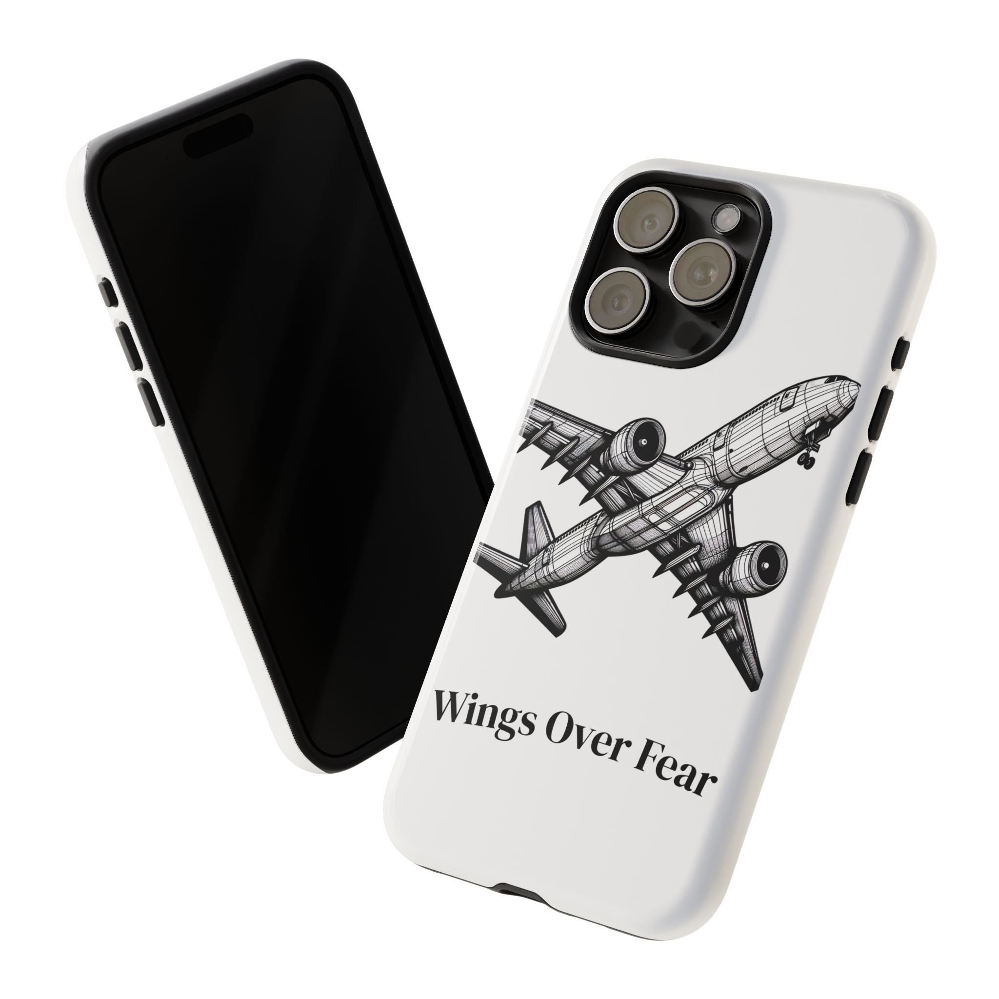 Aviation Phone Case, Inspirational Pilot Gift, Travel Enthusiast Accessory, Unique Airplane Case, Wings Over Fear Design