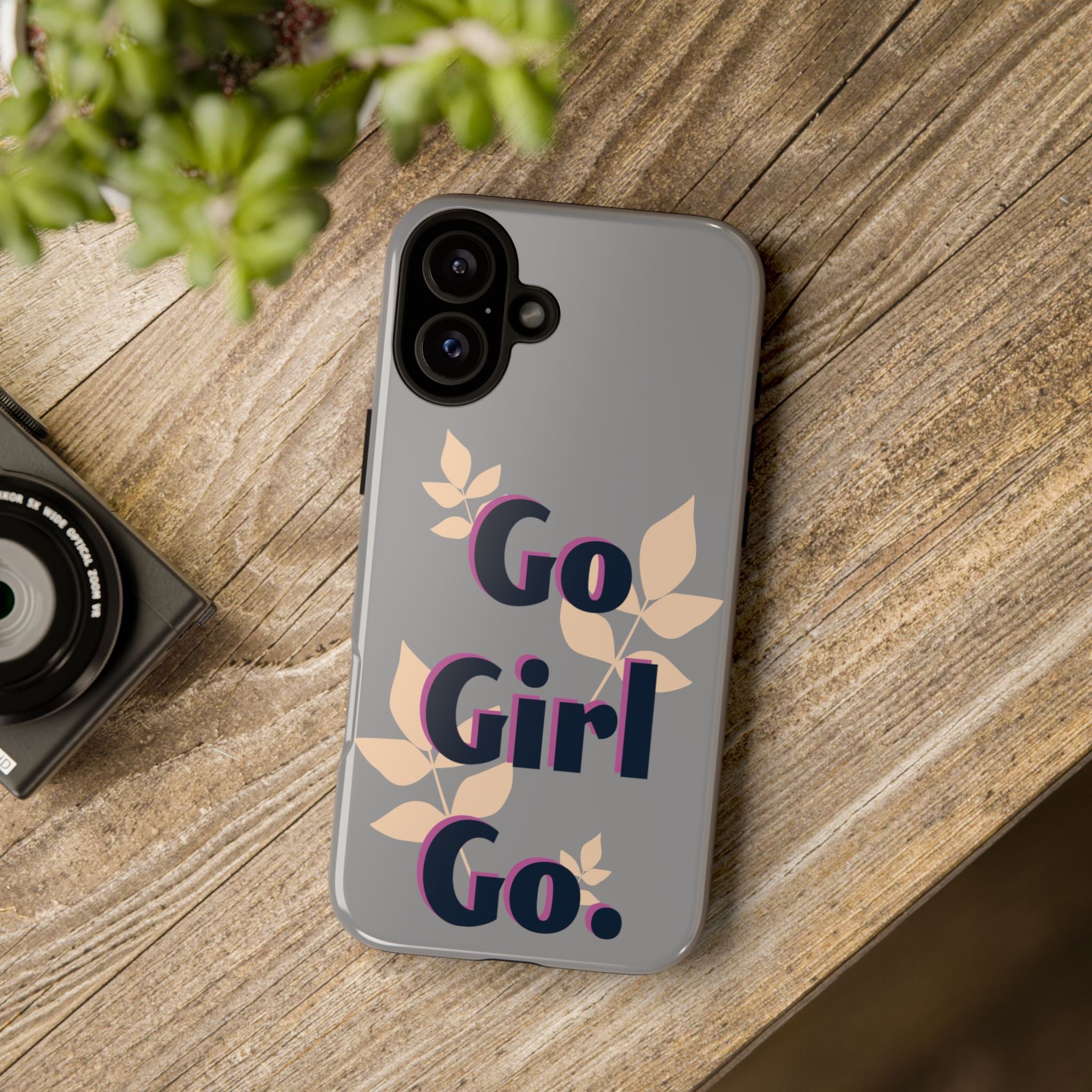 Stylish Phone Case - Go Girl Go, Motivational Tough Case, Gift for Her, Kindness Reminder, Floral Mobile Cover, Inspirational Phone [...]