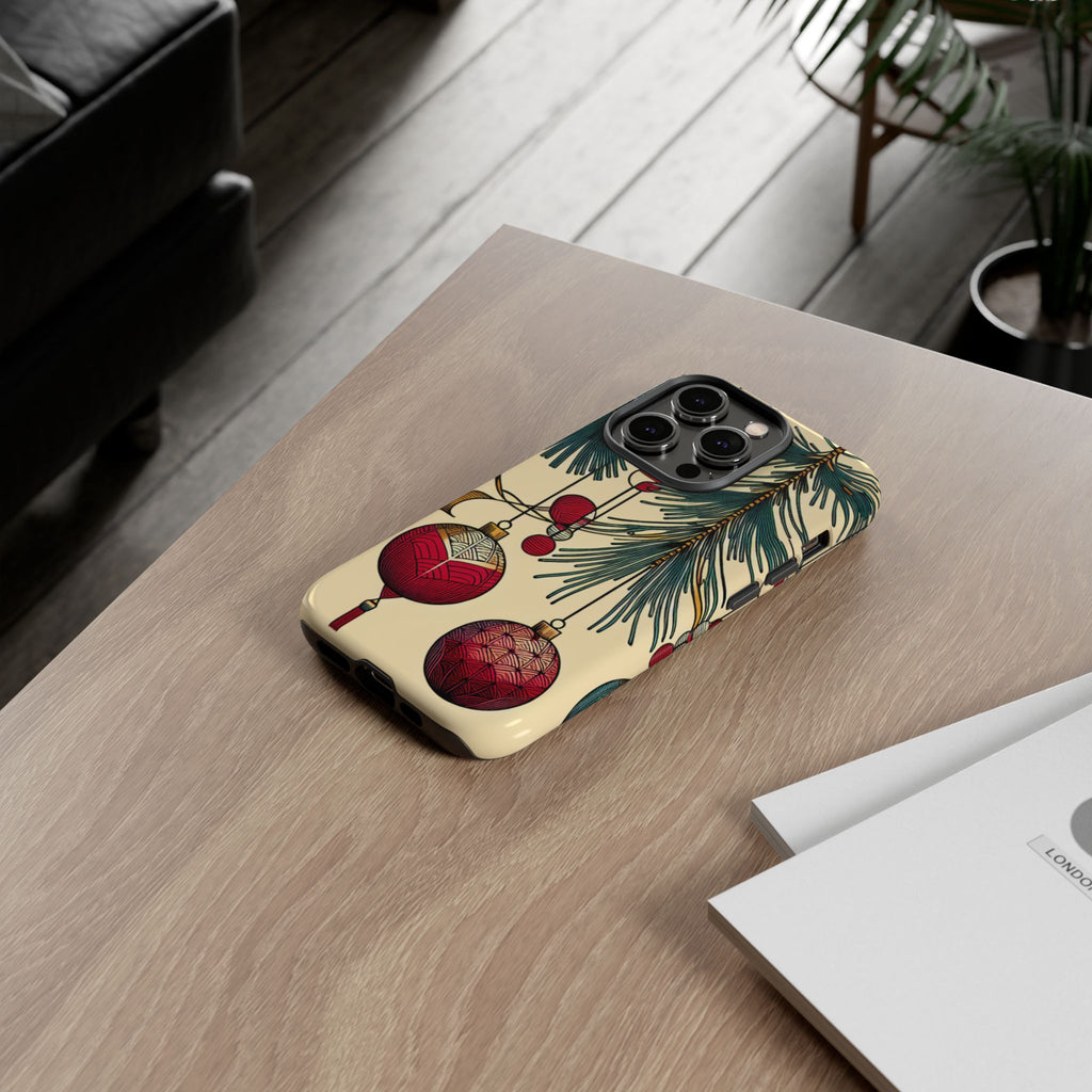 Christmas Phone Case with Ornament Design | Holiday Gift, Festive Mobile Cover, Cute Tough Case, Winter Decoration