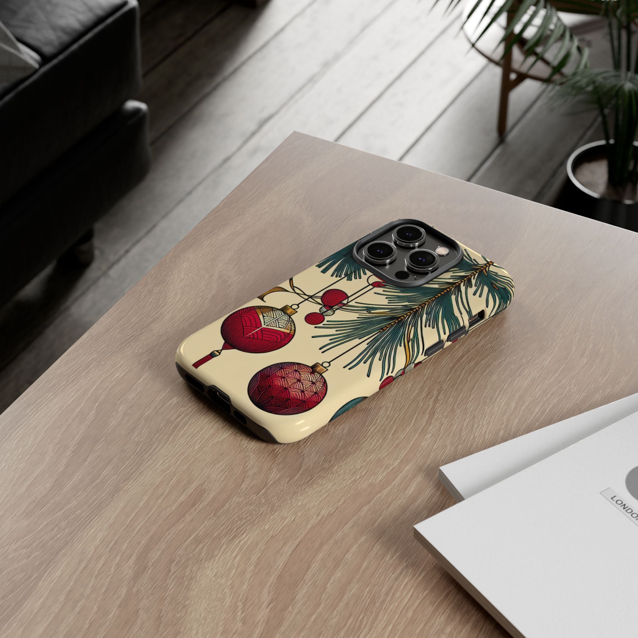 Christmas Phone Case with Ornament Design | Holiday Gift, Festive Mobile Cover, Cute Tough Case, Winter Decoration