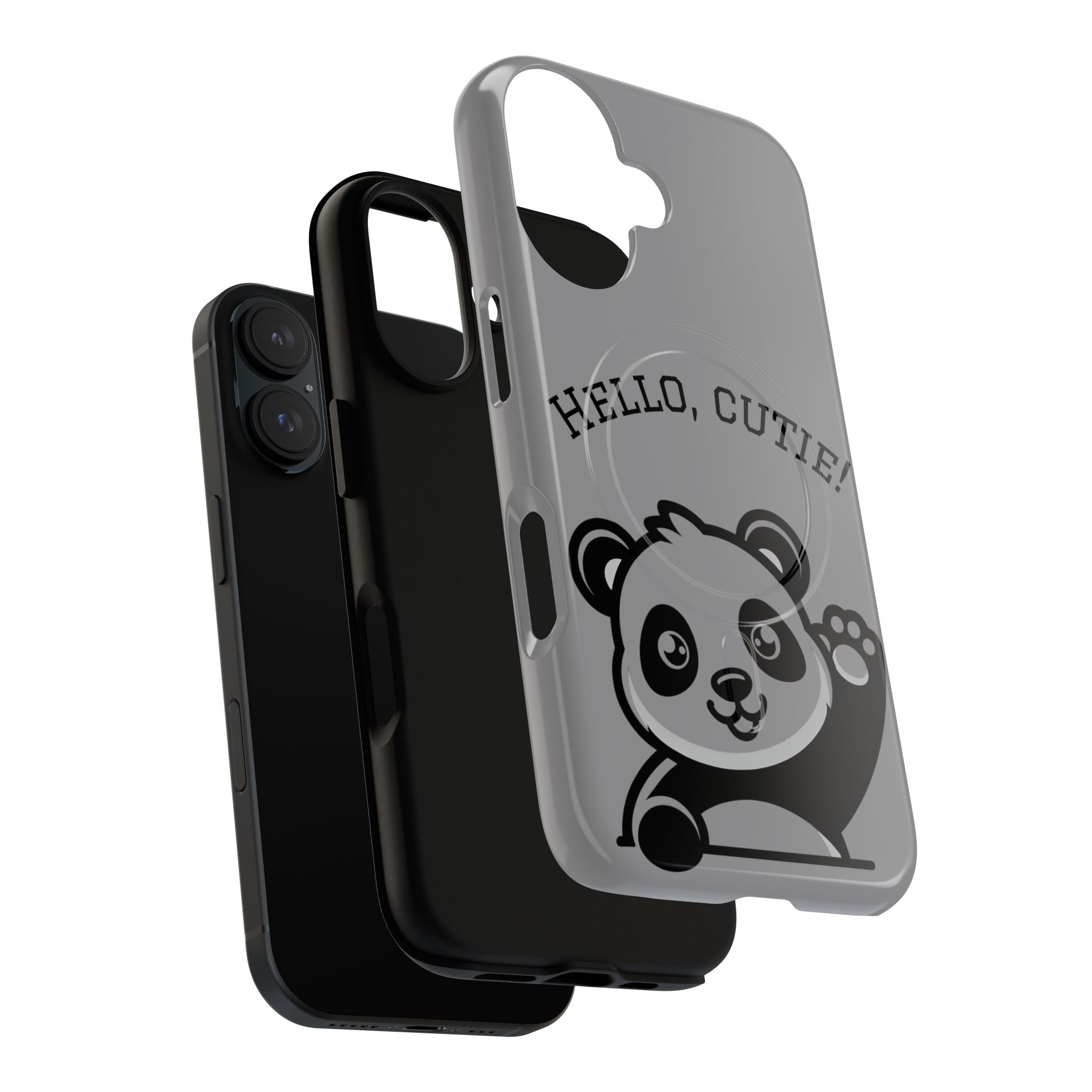 Cute Panda Phone Case, Tough Magnetic Cases for iPhone, Hello Cutie Design, Fun Gift for Kids, Unique Tech Accessories