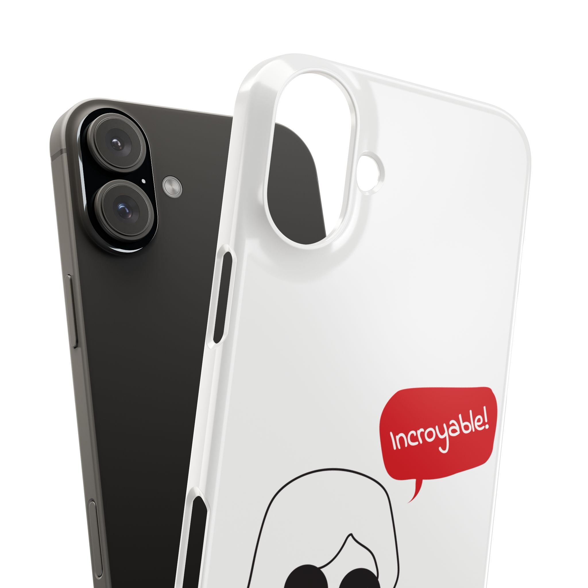 Chic Slim Phone Cases with 'Incroyable!' Design, Trendy Cell Phone Holder, Fashion Accessory, Gift for Friends, Modern Phone Protector