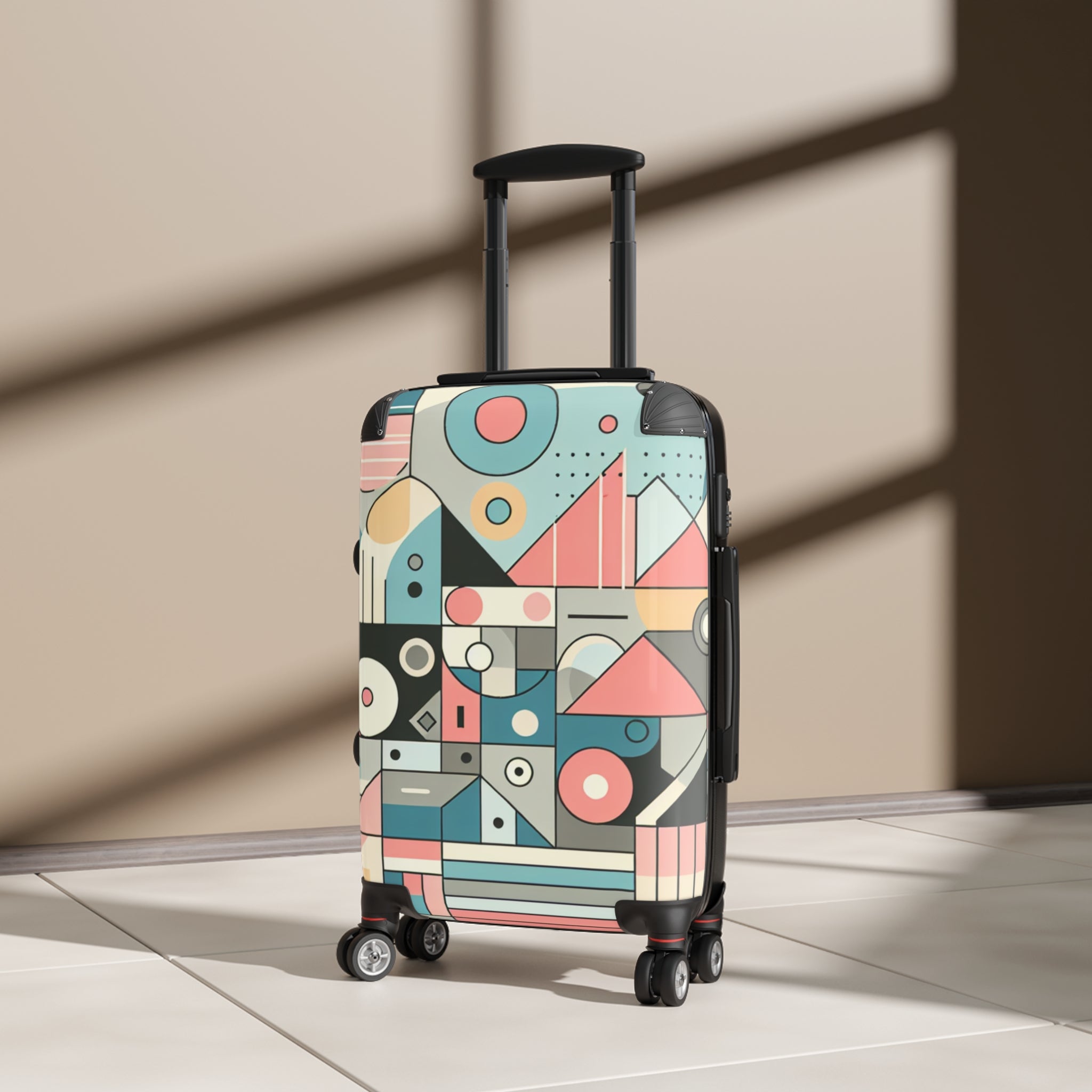 Colorful Geometric Suitcase - Travel Luggage, Stylish Carry-On, Unique Gift for Travelers, Adventure Essentials, Artistic Baggage