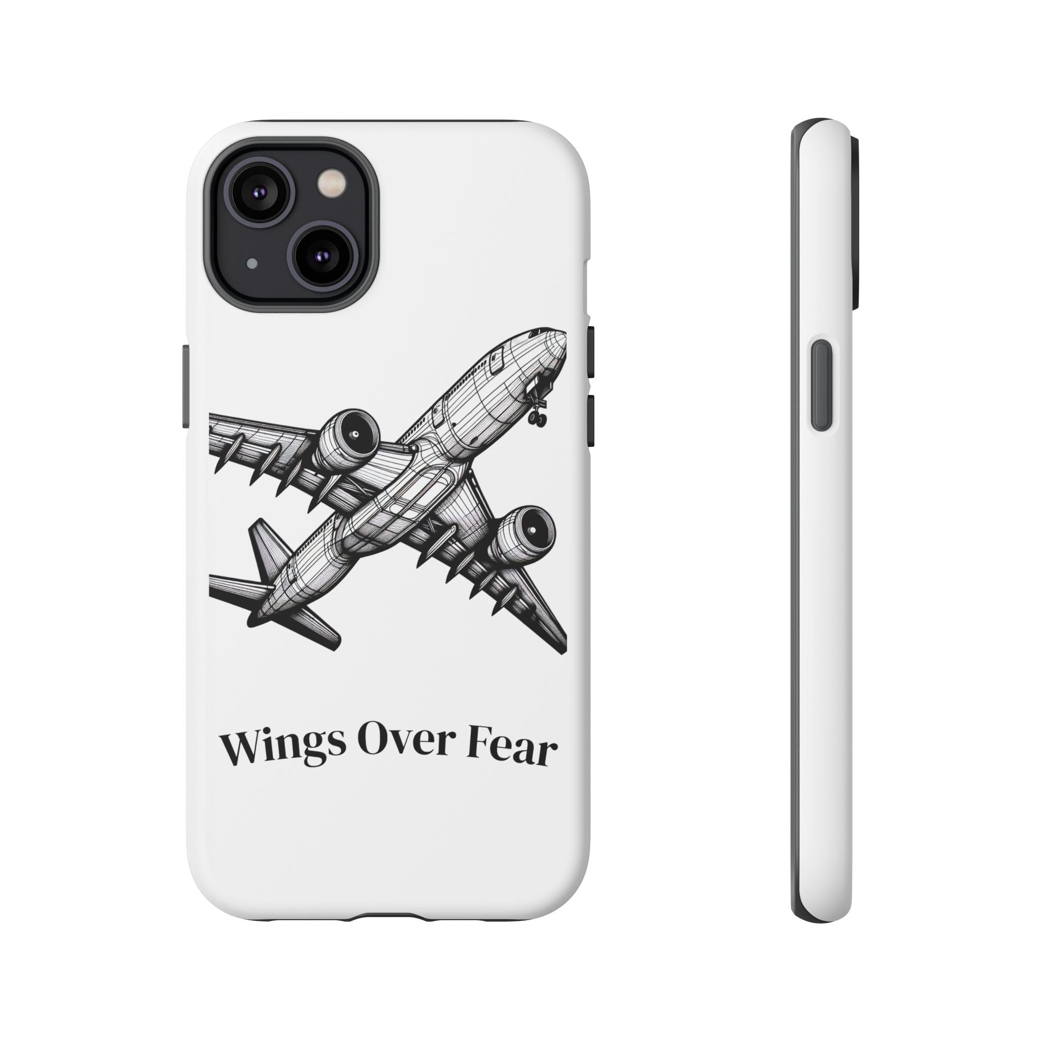 Aviation Phone Case, Inspirational Pilot Gift, Travel Enthusiast Accessory, Unique Airplane Case, Wings Over Fear Design