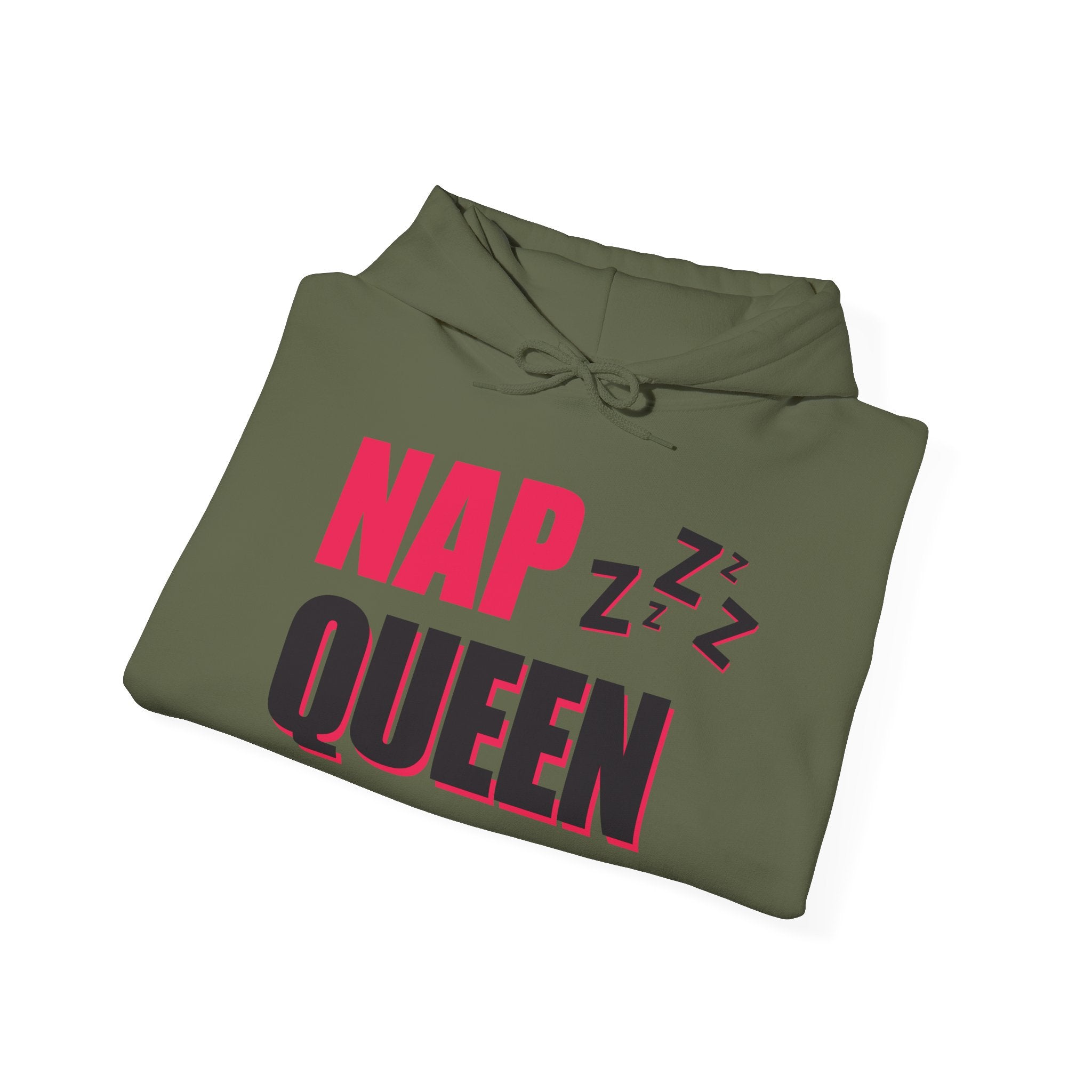 Nap Queen Unisex Hoodie, Cozy Sleepwear, Perfect for Naps, Gift for Nap Lovers, Trendy Lounge Clothing, Orange Sweatshirt