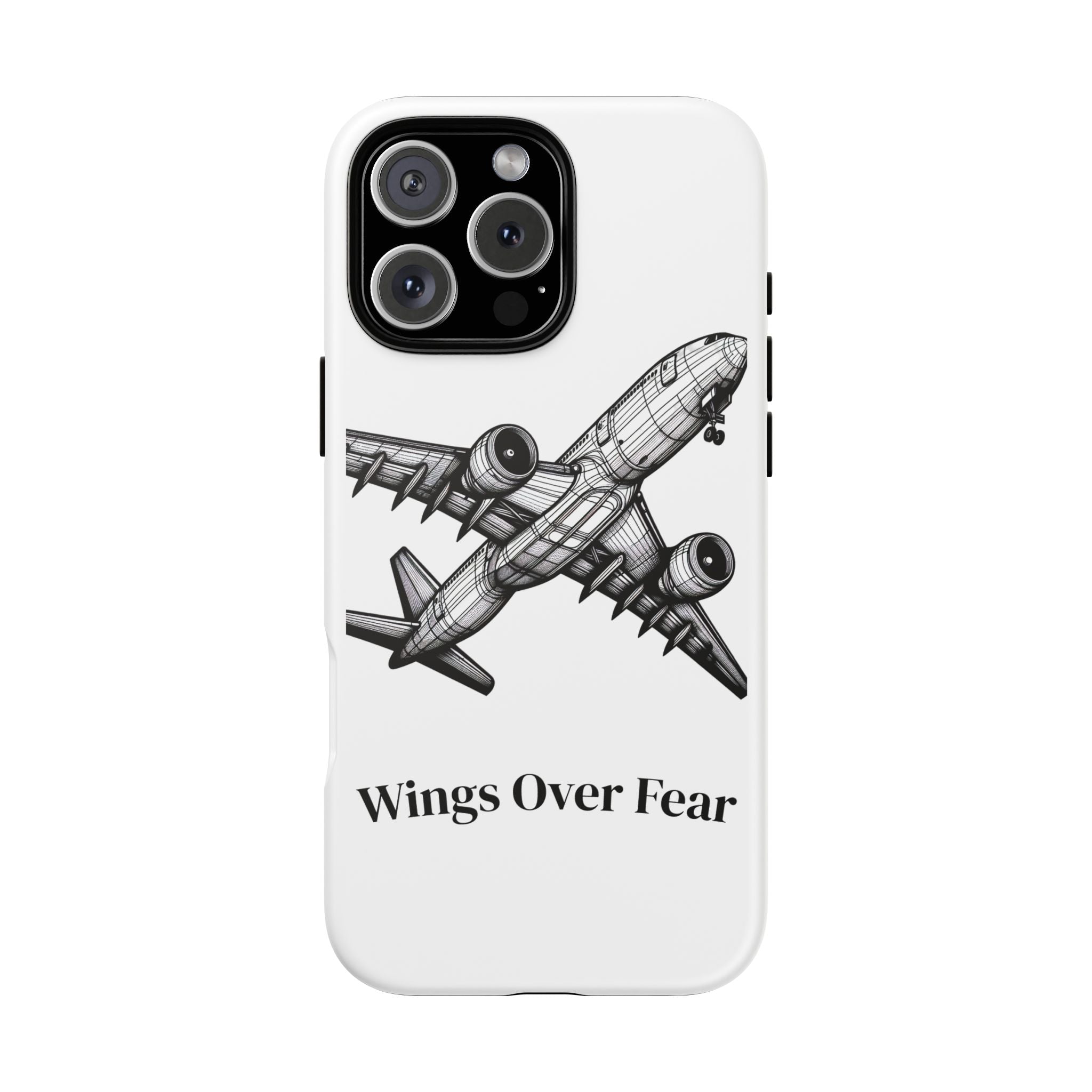 Aviation Phone Case, Inspirational Pilot Gift, Travel Enthusiast Accessory, Unique Airplane Case, Wings Over Fear Design