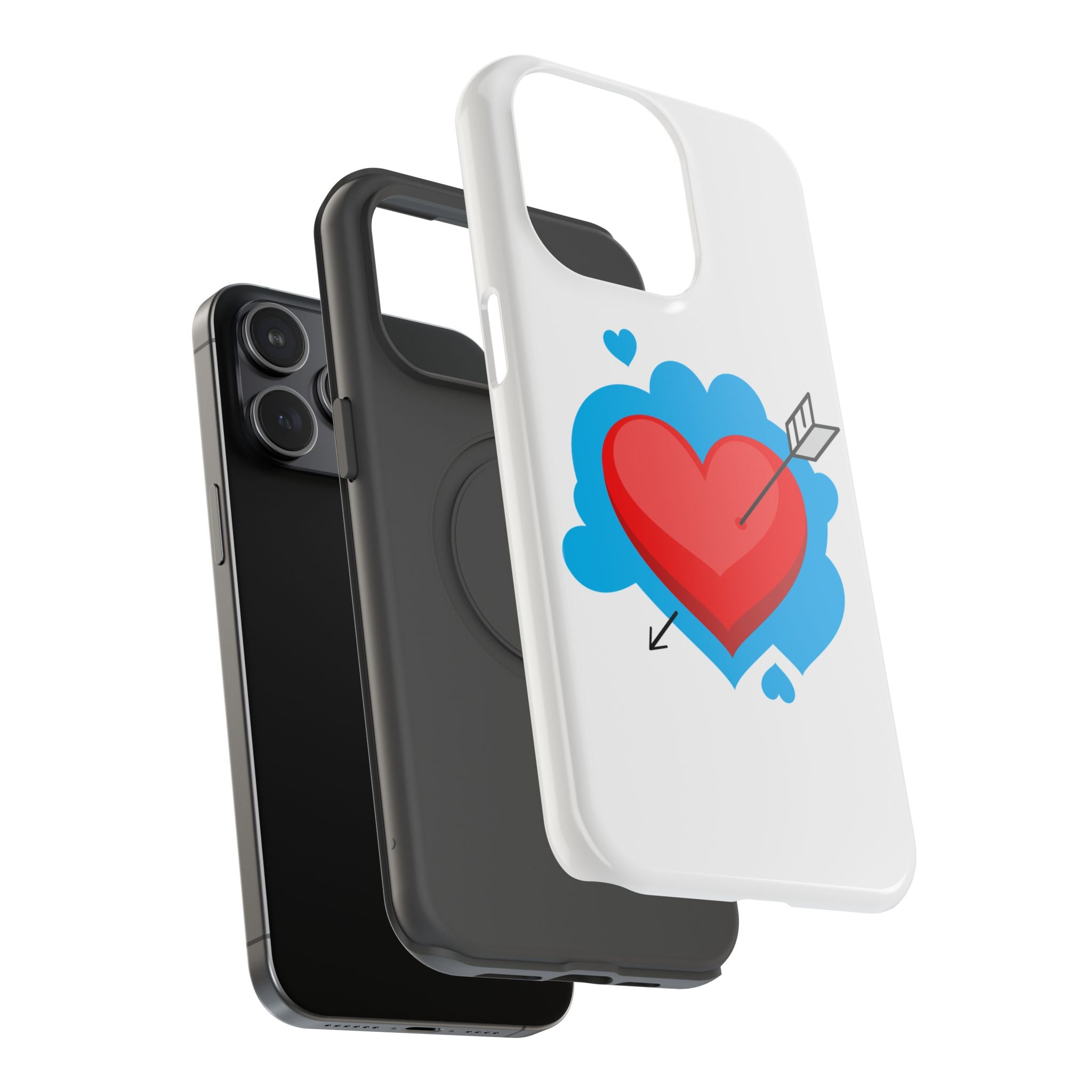 Heart Arrow Impact-Resistant Phone Case, Cute Phone Cover, Valentine's Day Gift, Durable Case, Love Themed Accessory