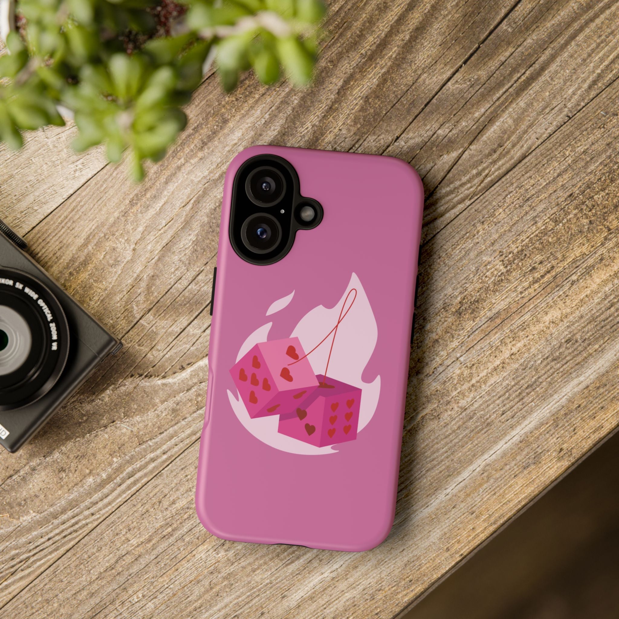 Phone Case, Tough Phone Cover, Heart Design, Cute Cell Accessories, Valentine's Day Gift, Trendy Pink Case