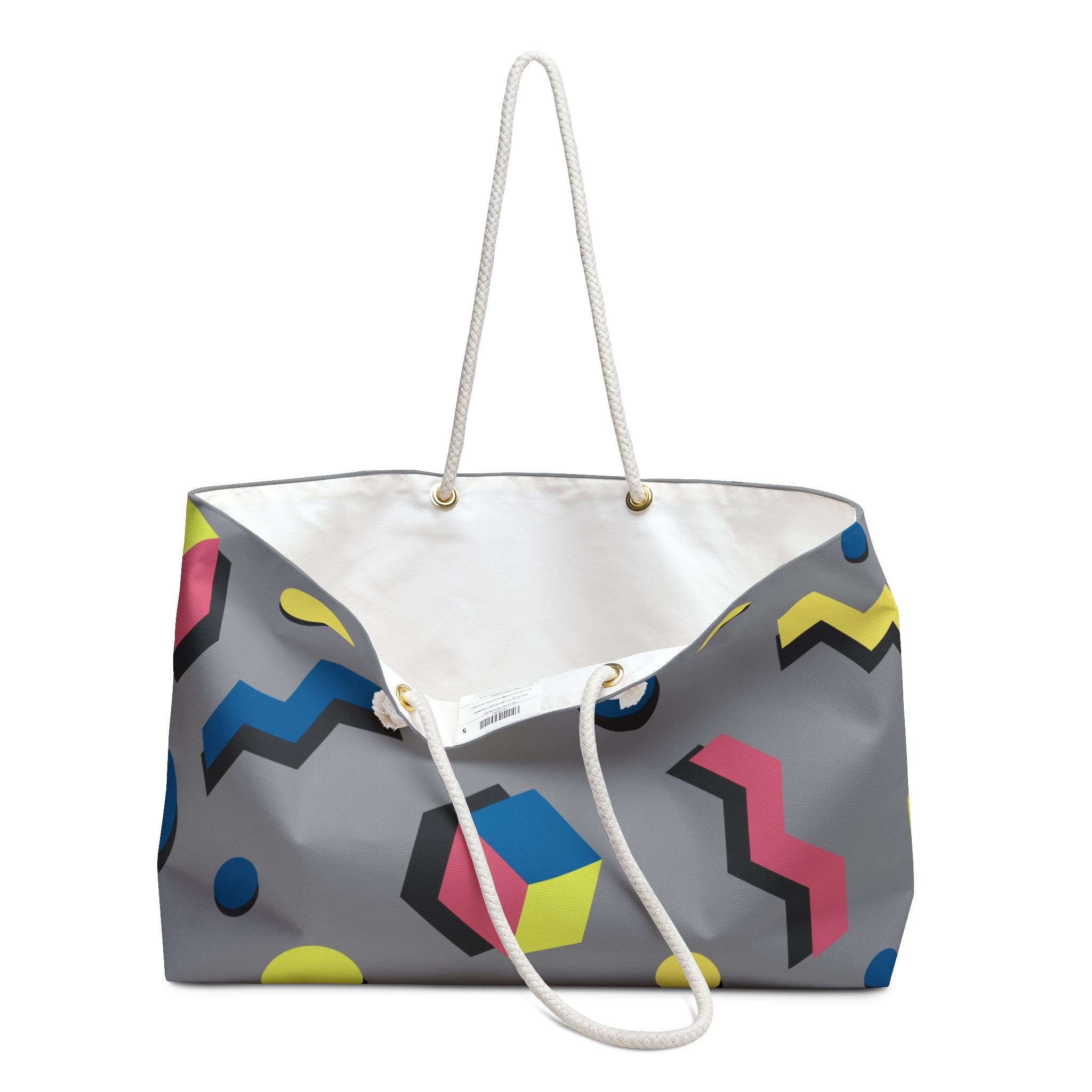 Colorful Geometric Weekender Bag, Travel Tote, Overnight Bag, Beach Bag, Gym Bag, Stylish Storage for Weekend Getaways
